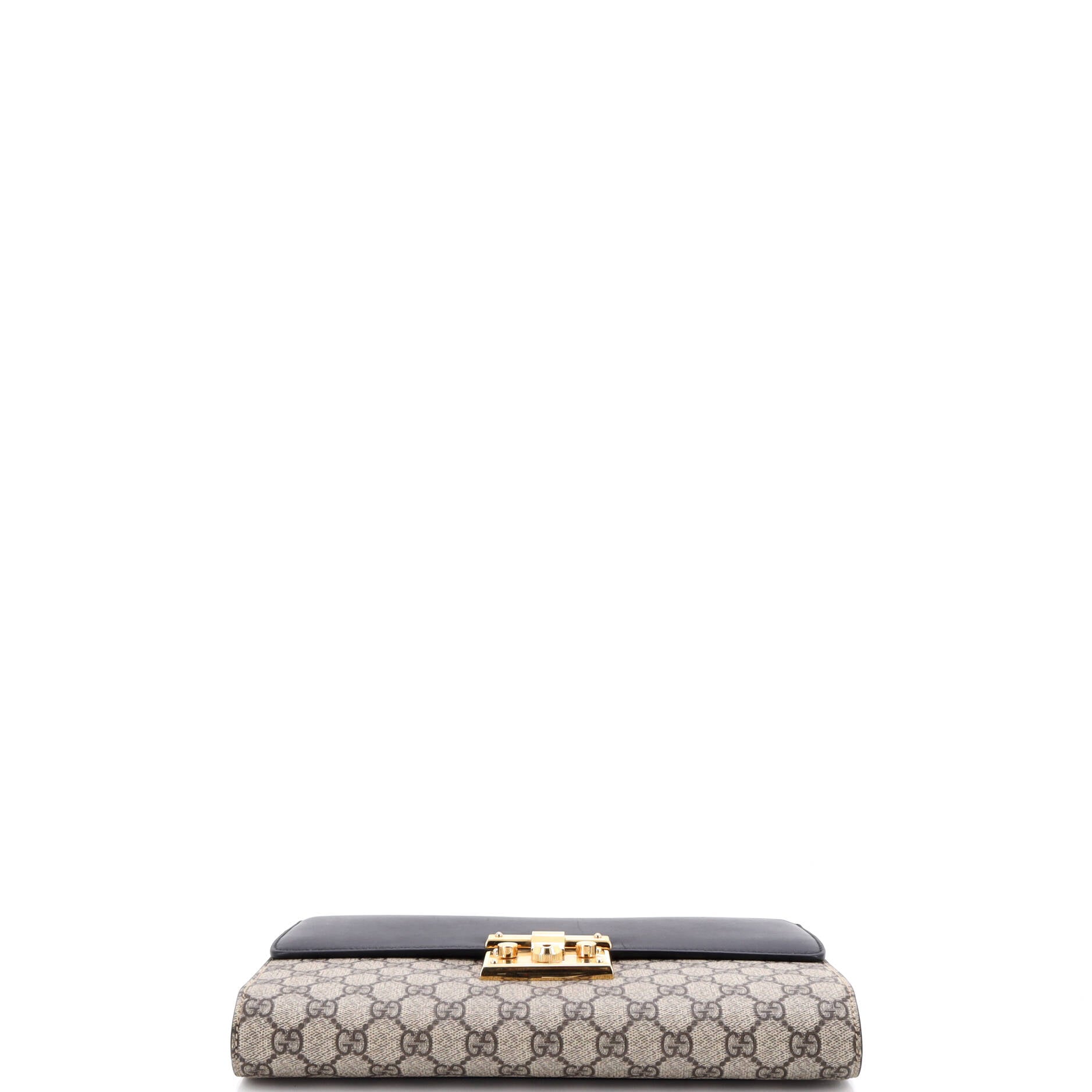 Padlock Clutch GG Canvas and Leather Large