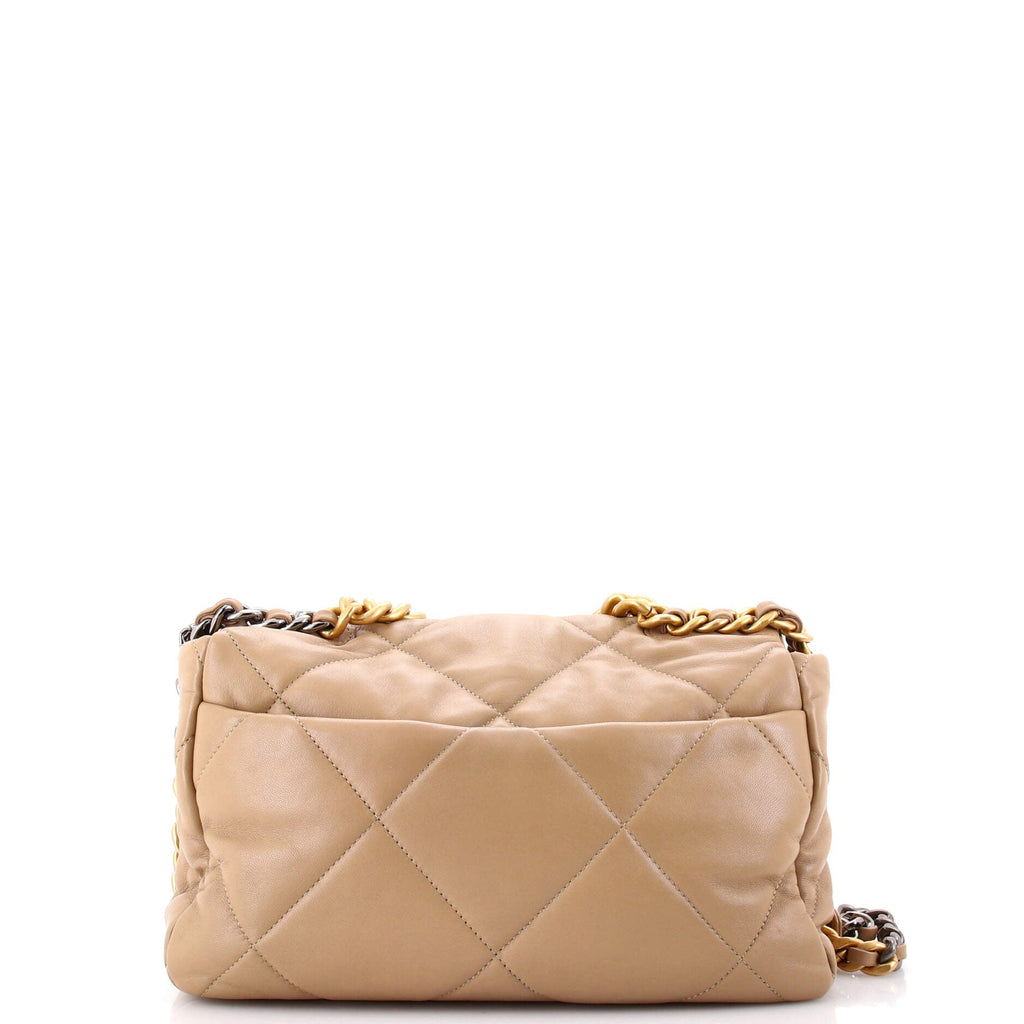 19 Flap Bag Quilted Leather Large
