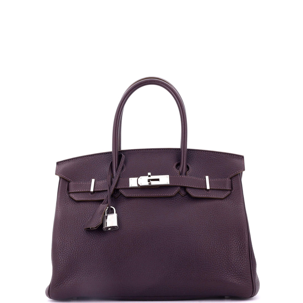 Birkin Handbag Raisin Togo with Palladium Hardware 30