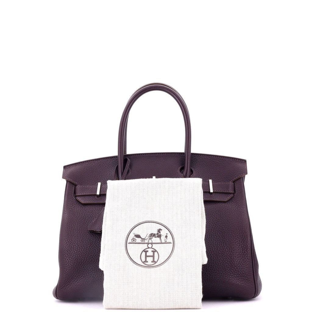 Birkin Handbag Raisin Togo with Palladium Hardware 30