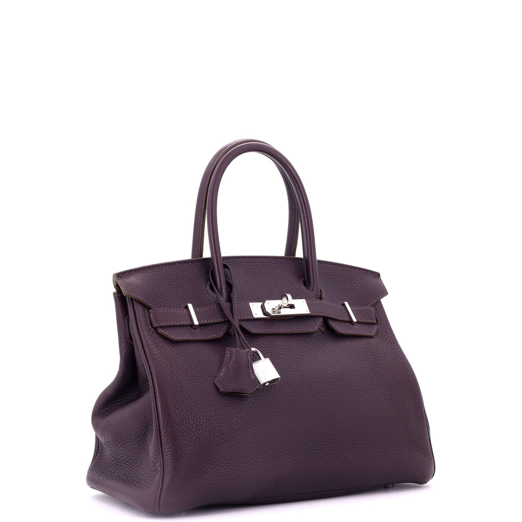 Birkin Handbag Raisin Togo with Palladium Hardware 30
