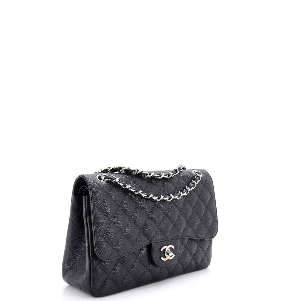 Classic Double Flap Bag Quilted Caviar Jumbo