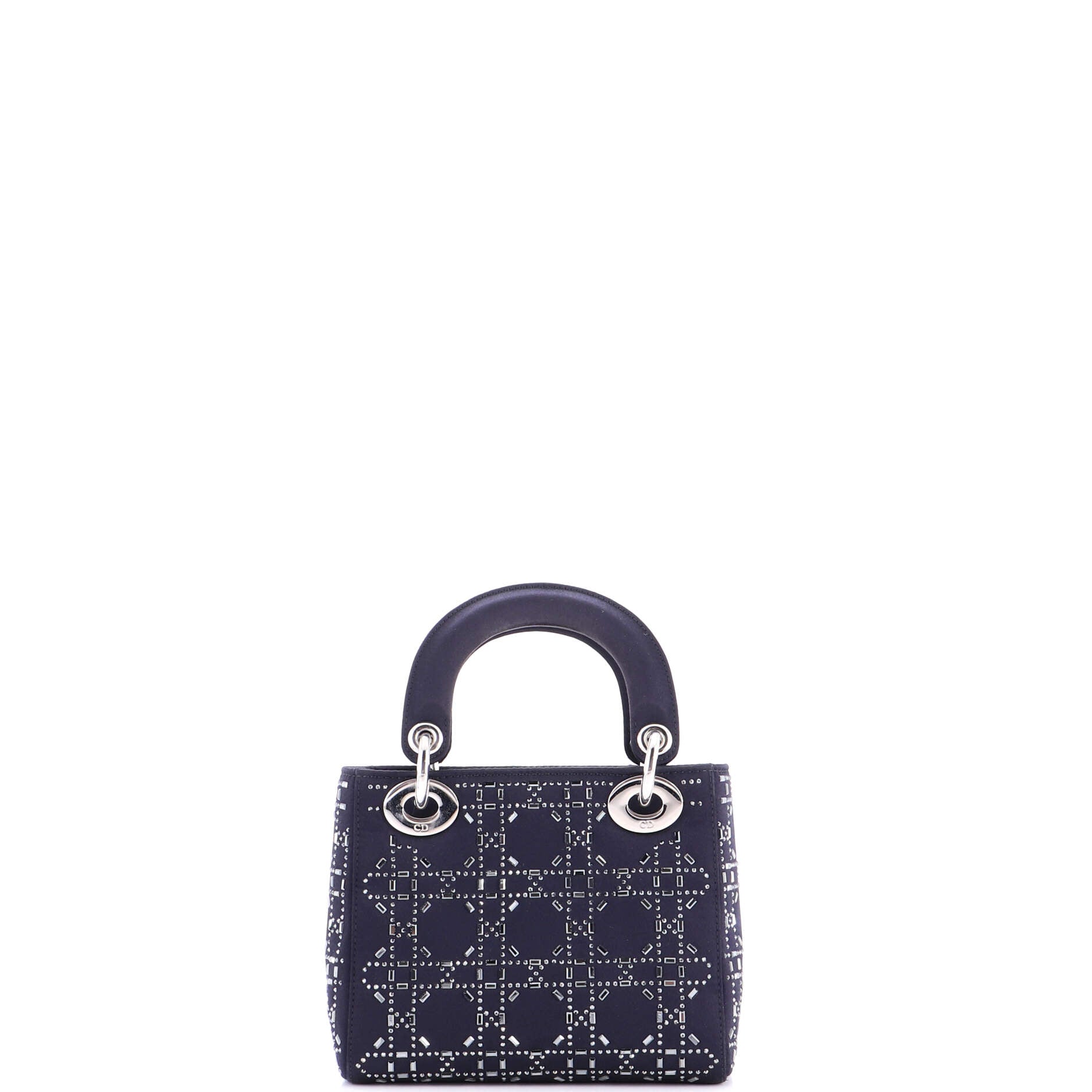 Lady Dior Bag Crystal Embellished Cannage Quilt Satin Mini