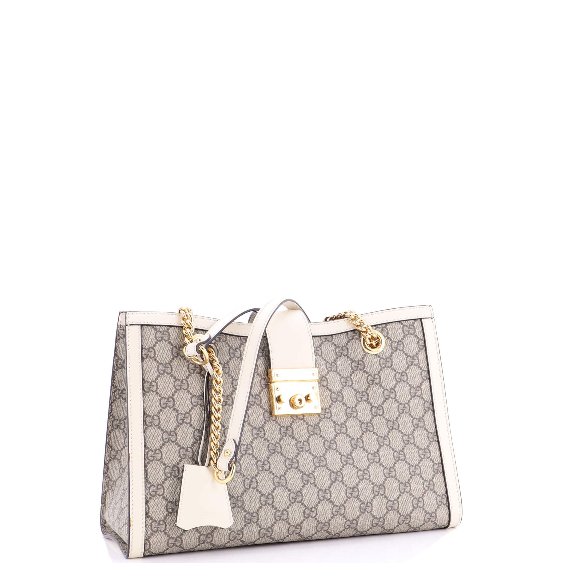 Padlock Chain Tote GG Coated Canvas with Leather Medium
