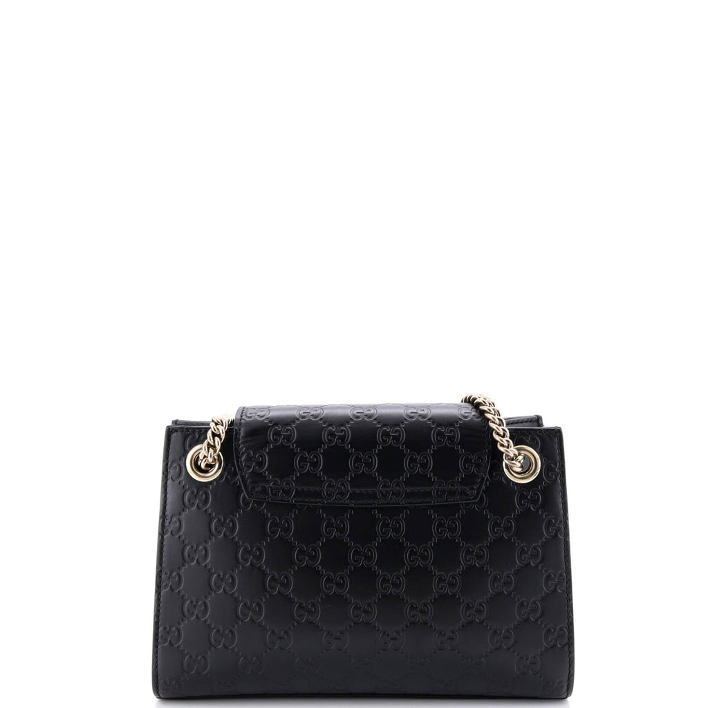 Emily Chain Flap Shoulder Bag Guccissima Leather Small