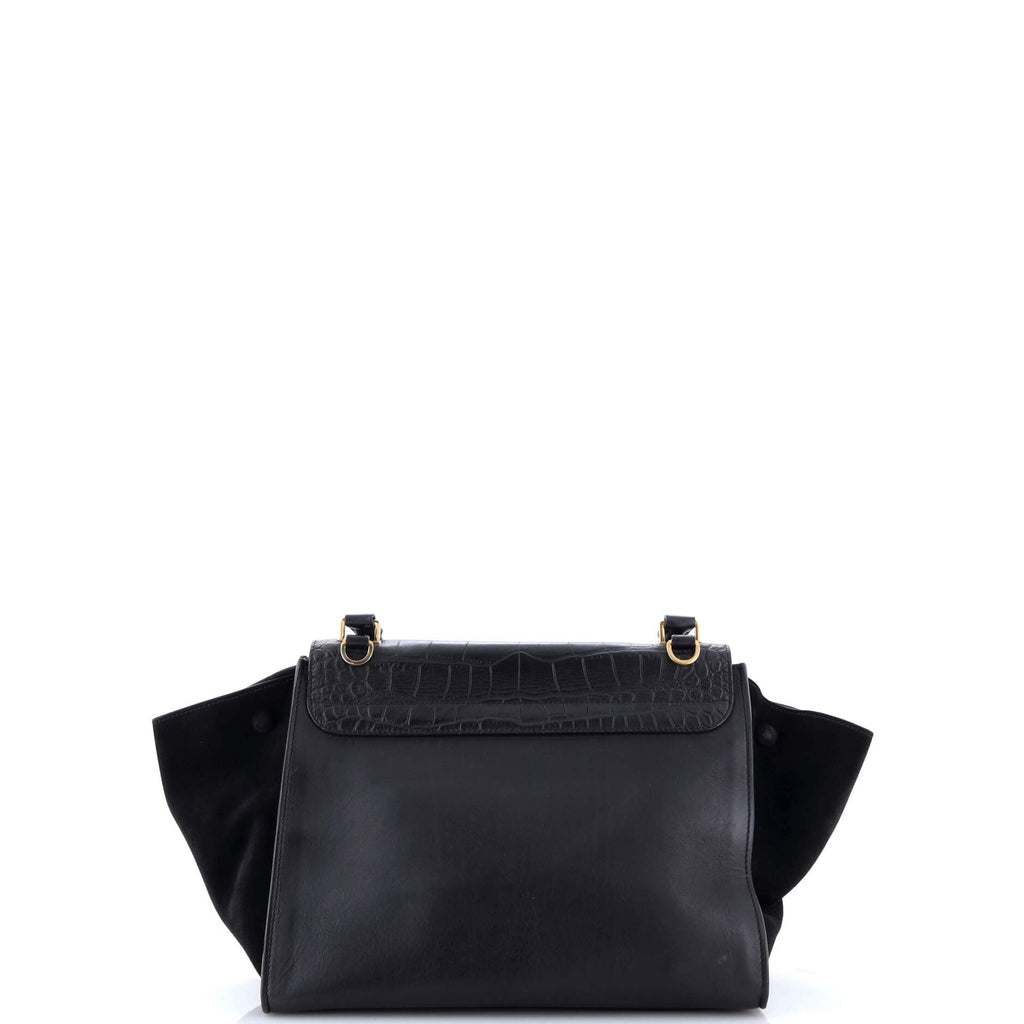 Trapeze Bag Crocodile Embossed Leather Medium