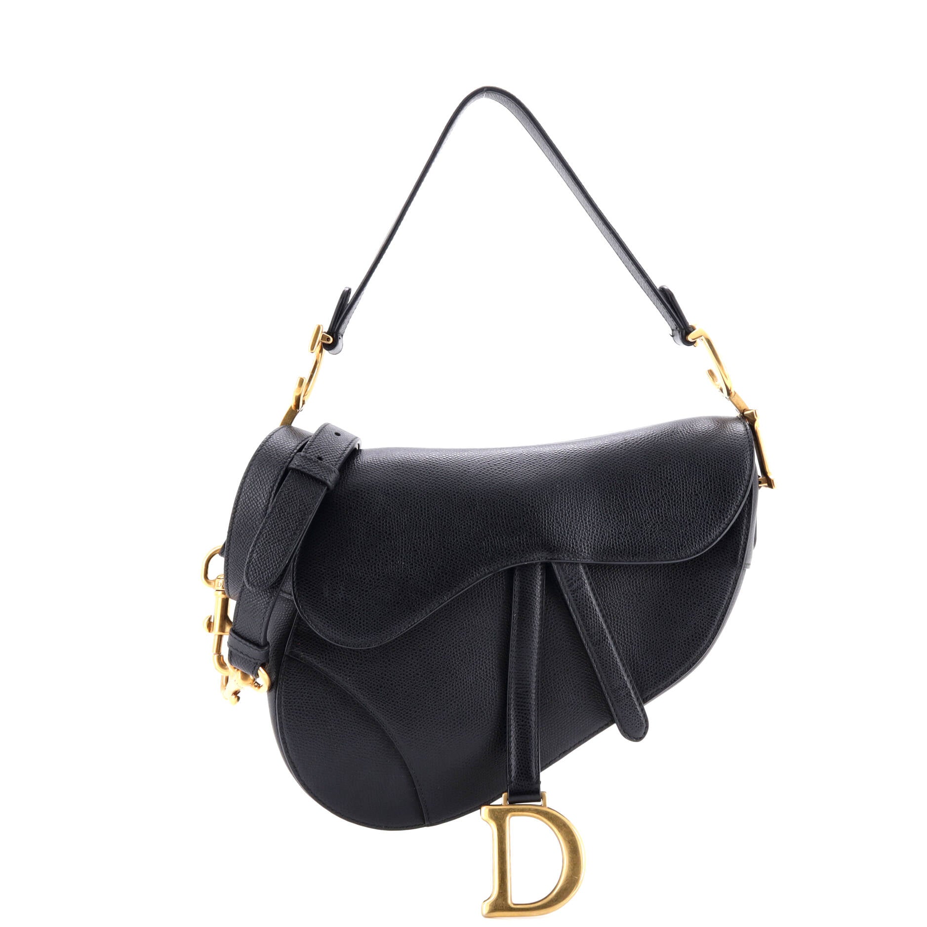 Saddle Handbag with Strap Leather Medium