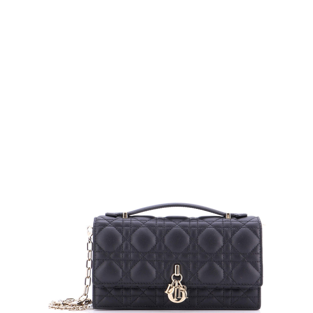My Dior Top Handle Flap Bag Cannage Quilt Lambskin Mini