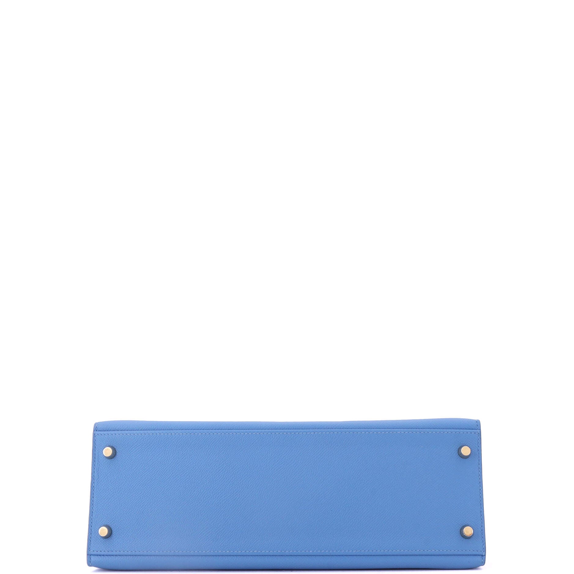 Kelly Handbag Bleu Paradis Epsom with Gold Hardware 32