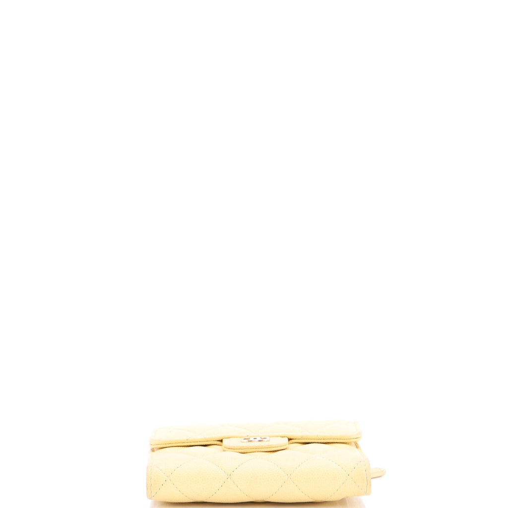 CC Compact Classic Flap Wallet Quilted Caviar
