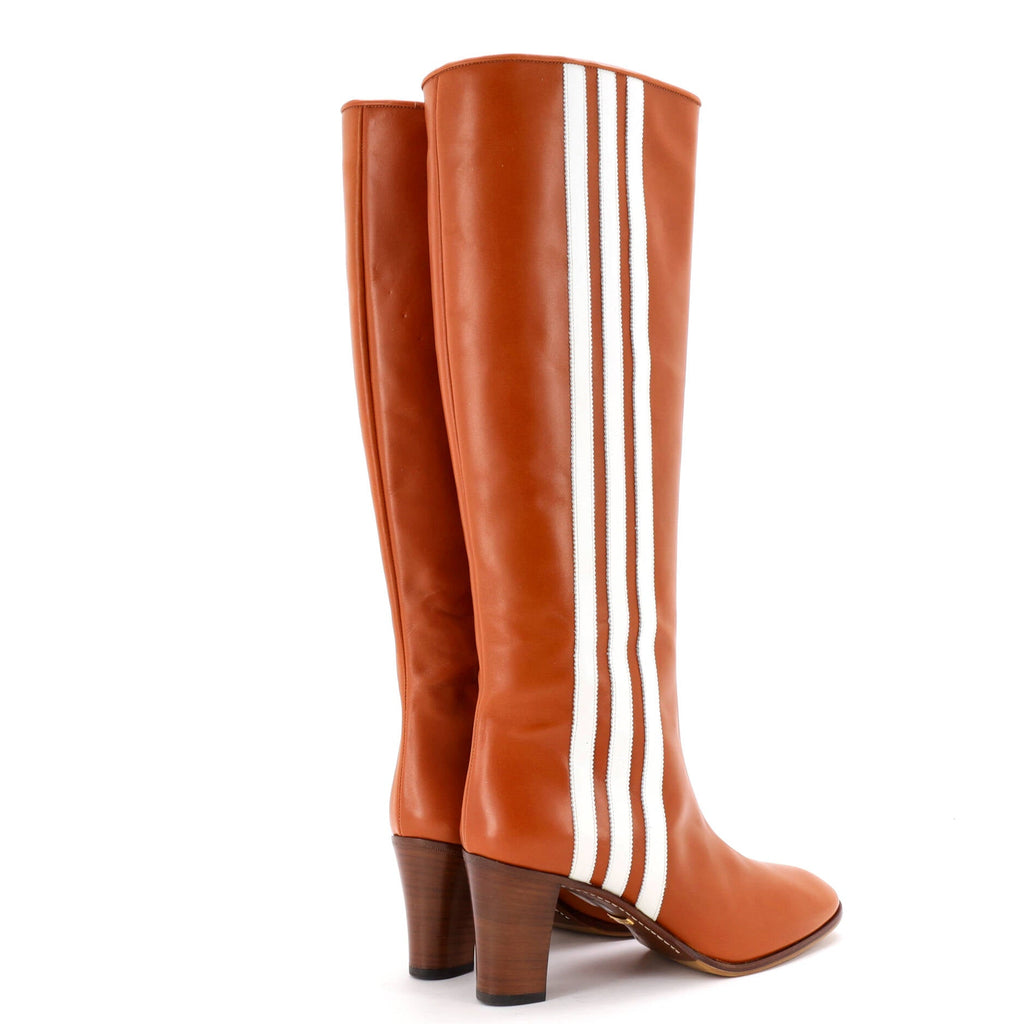 x adidas Knee High Striped Boots Leather