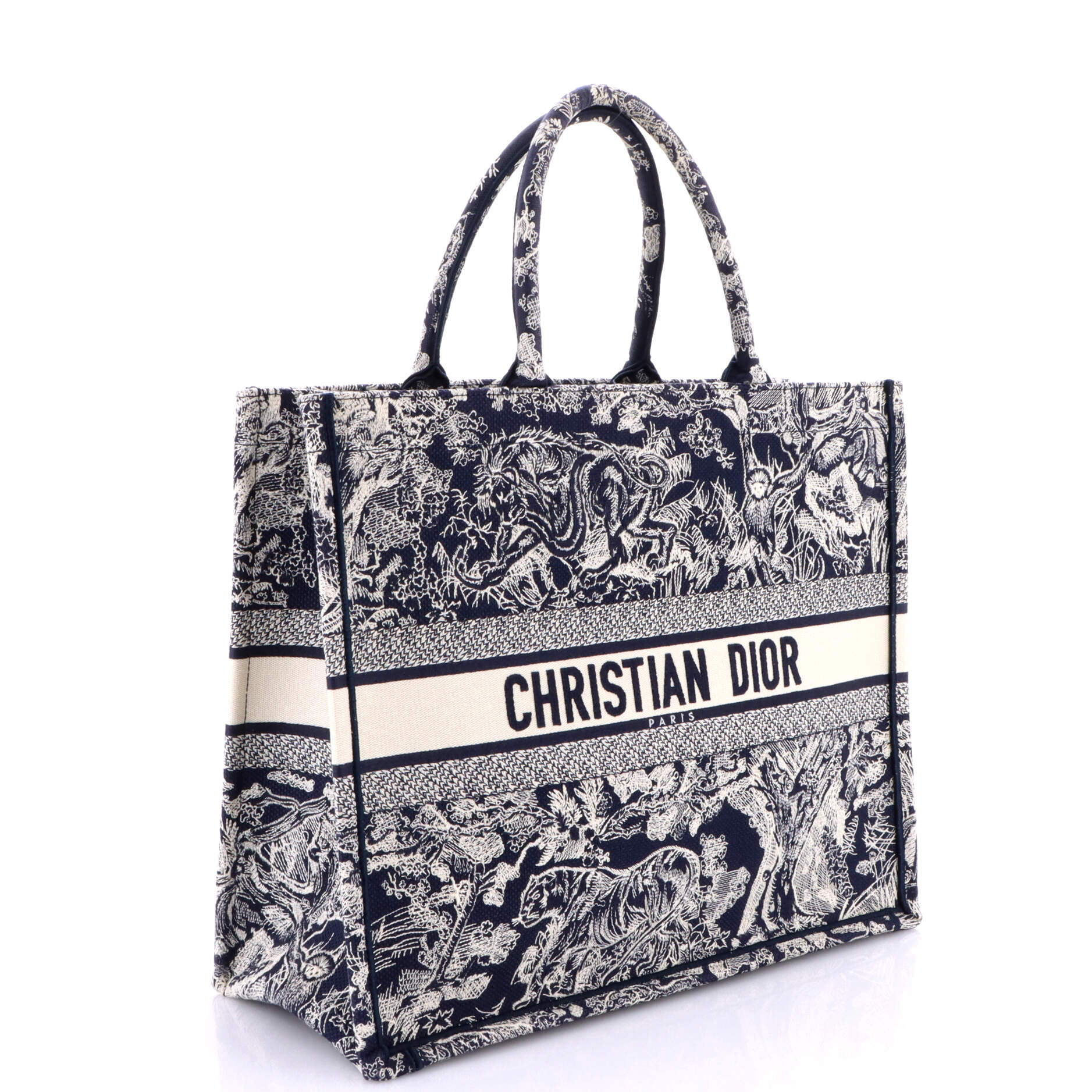 Book Tote Embroidered Canvas Large