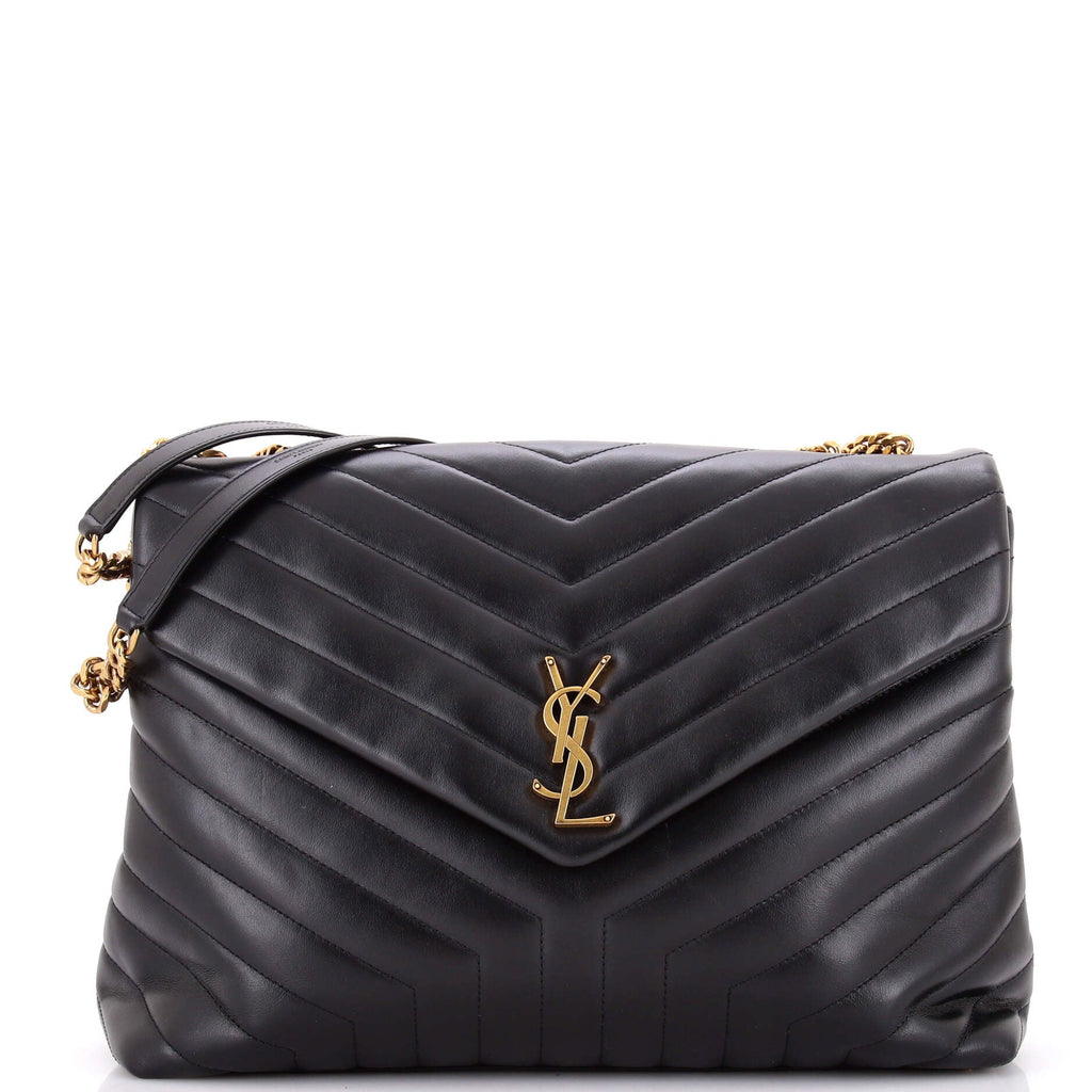 Loulou Shoulder Bag Matelasse Chevron Leather Large