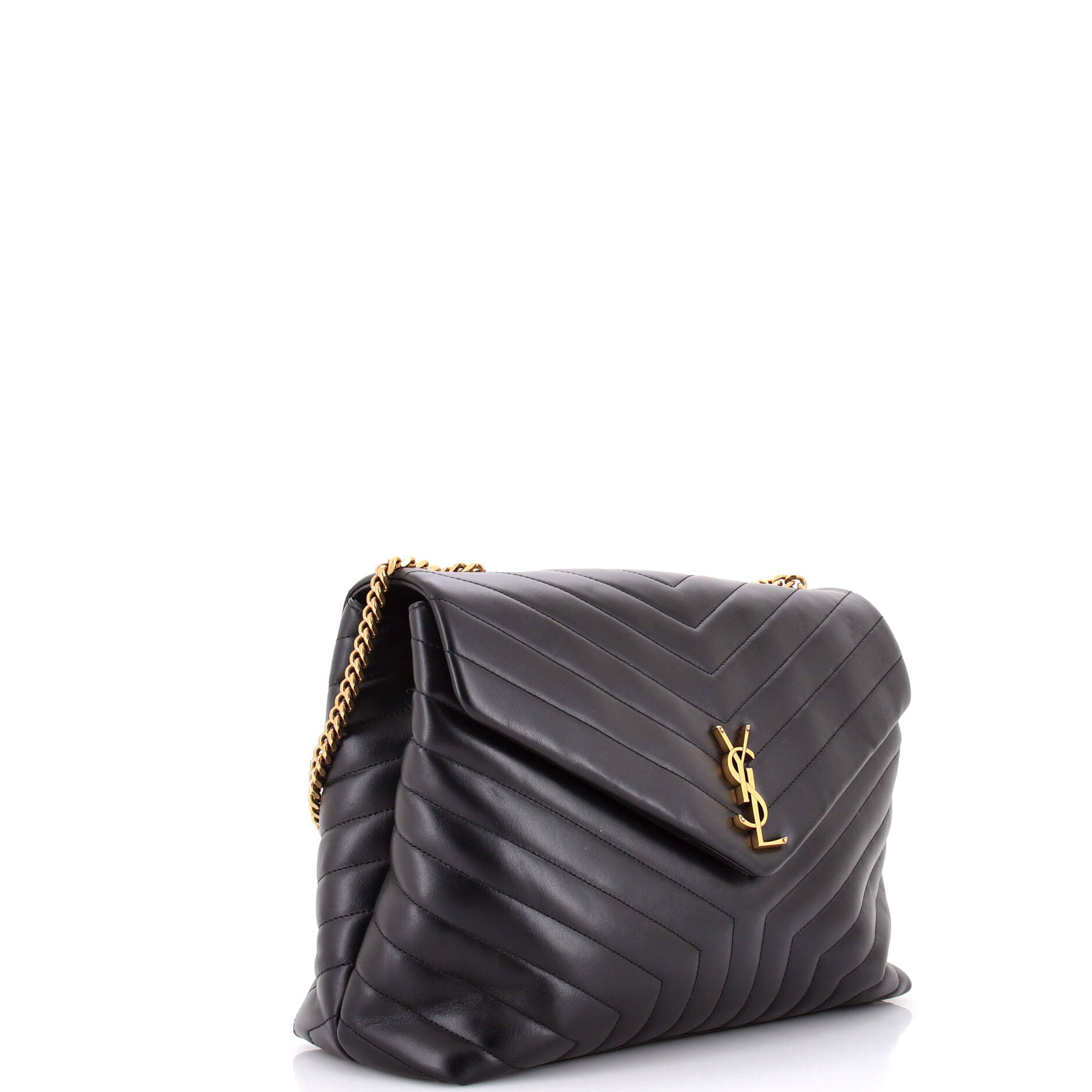 Loulou Shoulder Bag Matelasse Chevron Leather Large