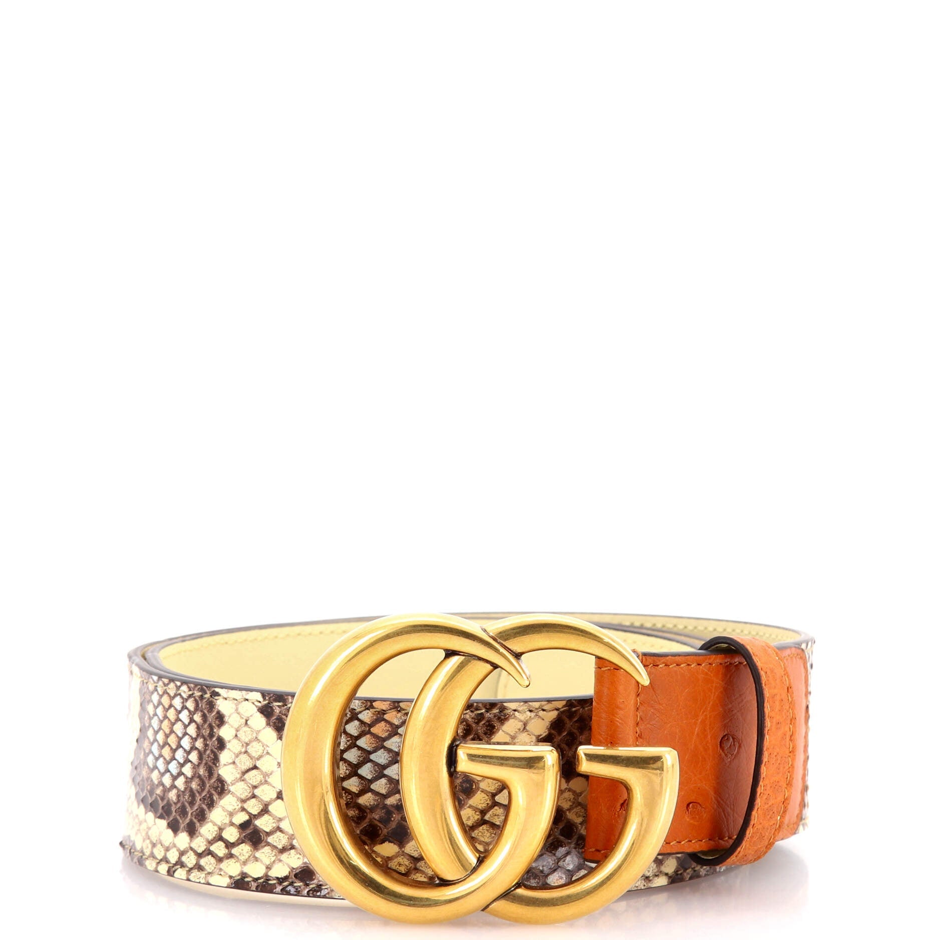 GG Marmont Belt Python with Ostrich Wide 85