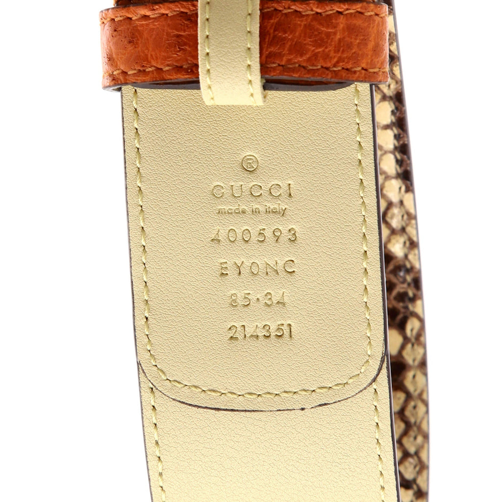 GG Marmont Belt Python with Ostrich Wide 85