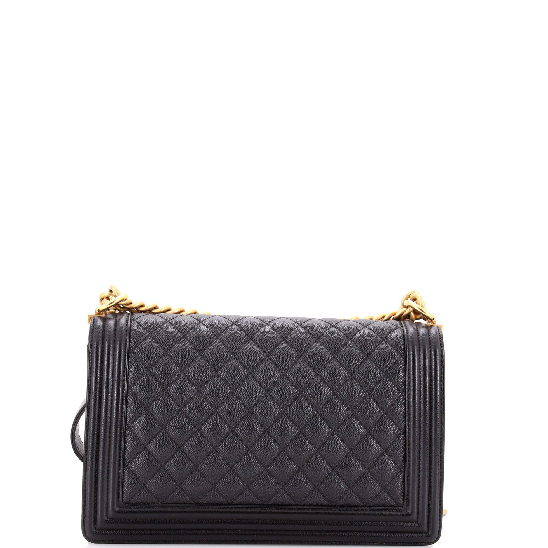 Boy Flap Bag Quilted Caviar New Medium