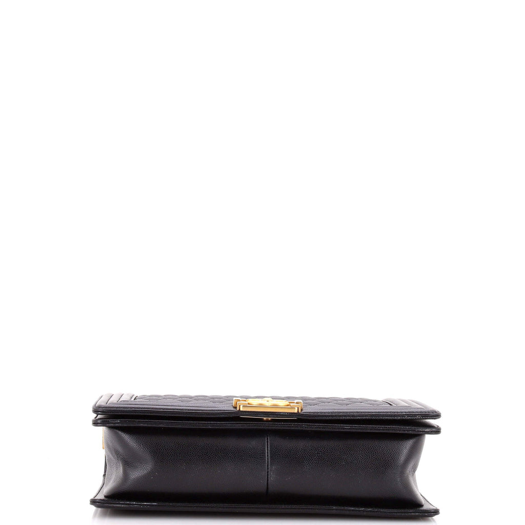 Boy Flap Bag Quilted Caviar New Medium