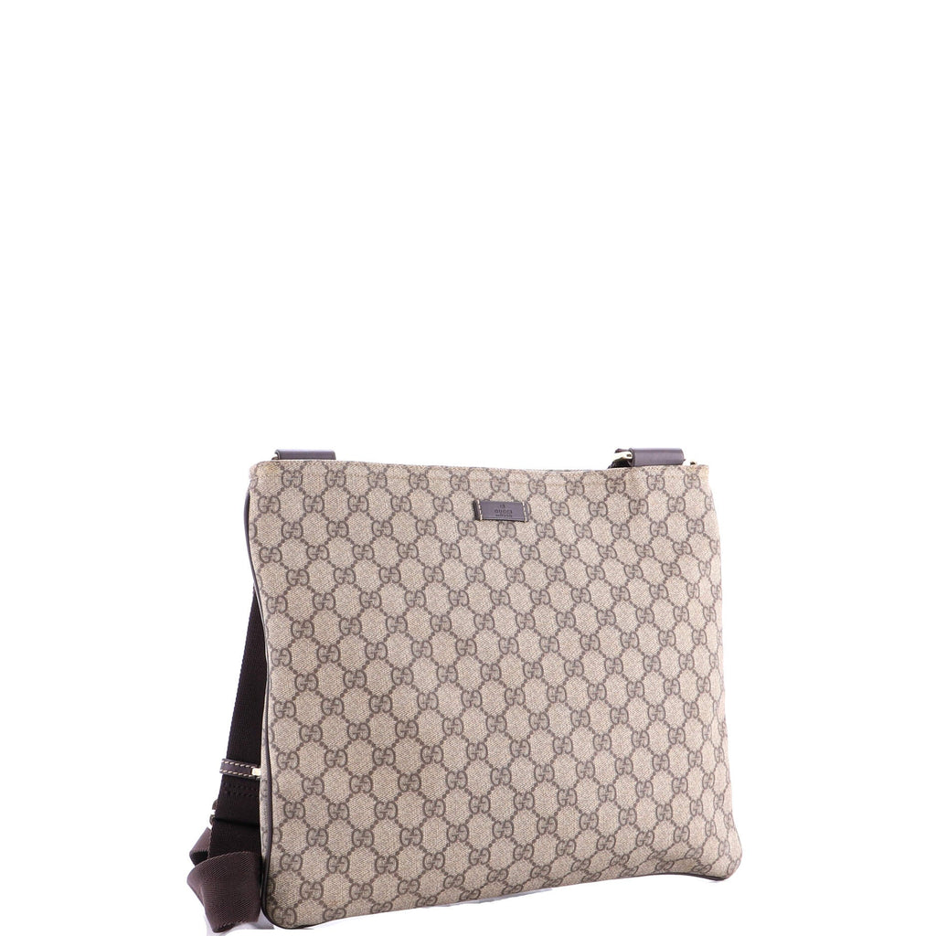 Zip Top Messenger Bag GG Coated Canvas Large