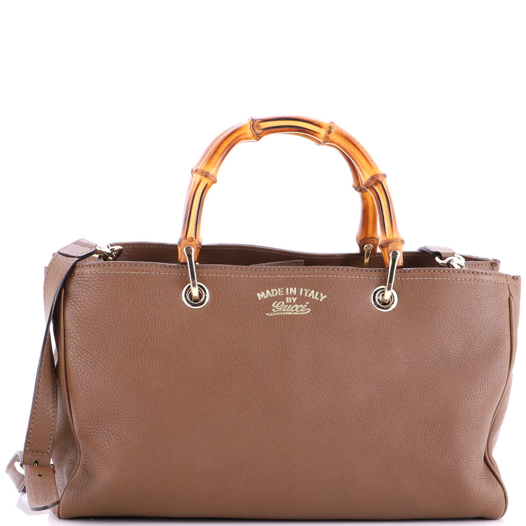 Bamboo Shopper Tote Leather Medium