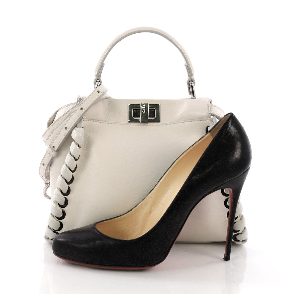 Peekaboo Handbag Whipstitch Leather Mini