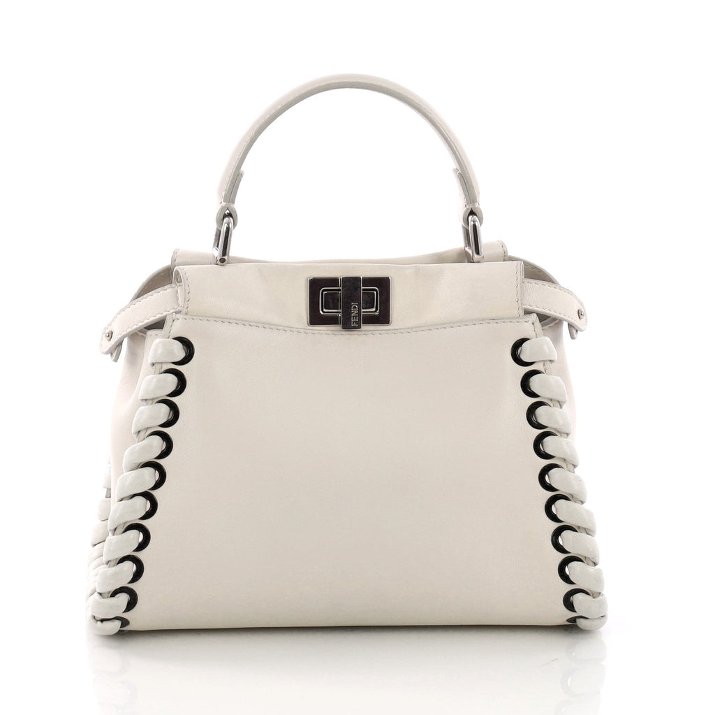 Peekaboo Handbag Whipstitch Leather Mini