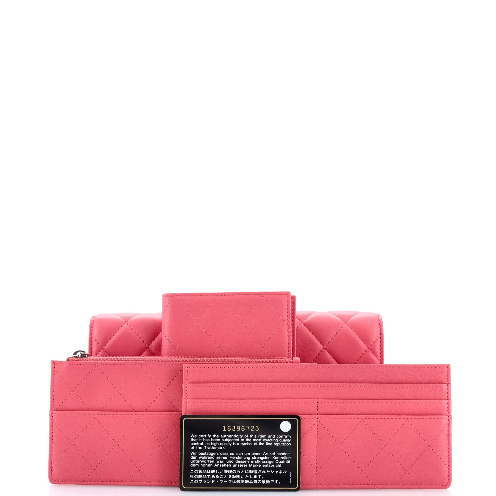 Continental Travel Wallet Quilted Lambskin
