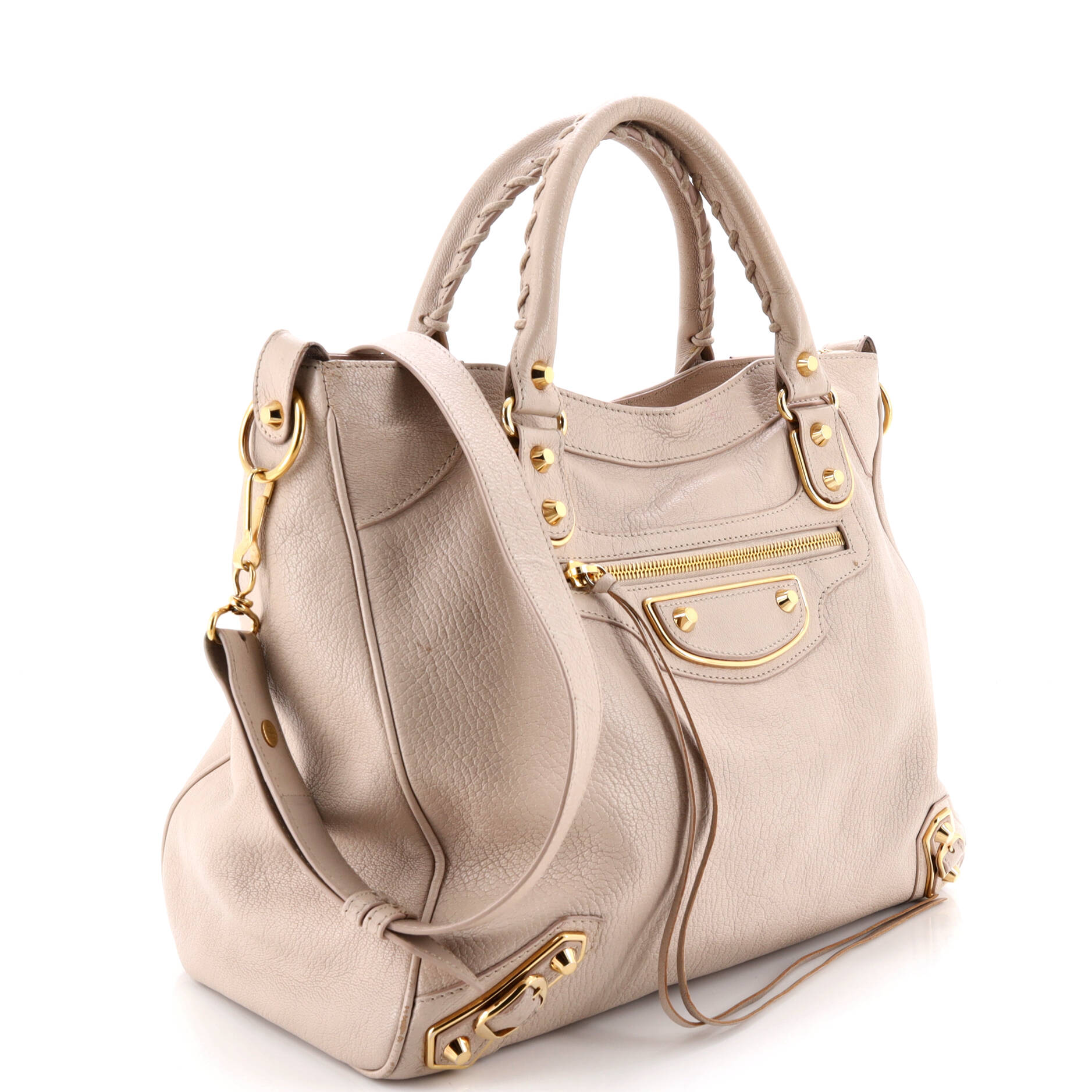 City Classic Metallic Edge Bag Leather Medium
