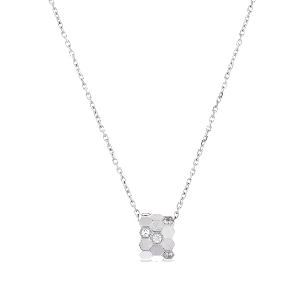 Bee de Chaumet Pendant Necklace 18K White Gold with Diamonds Medium
