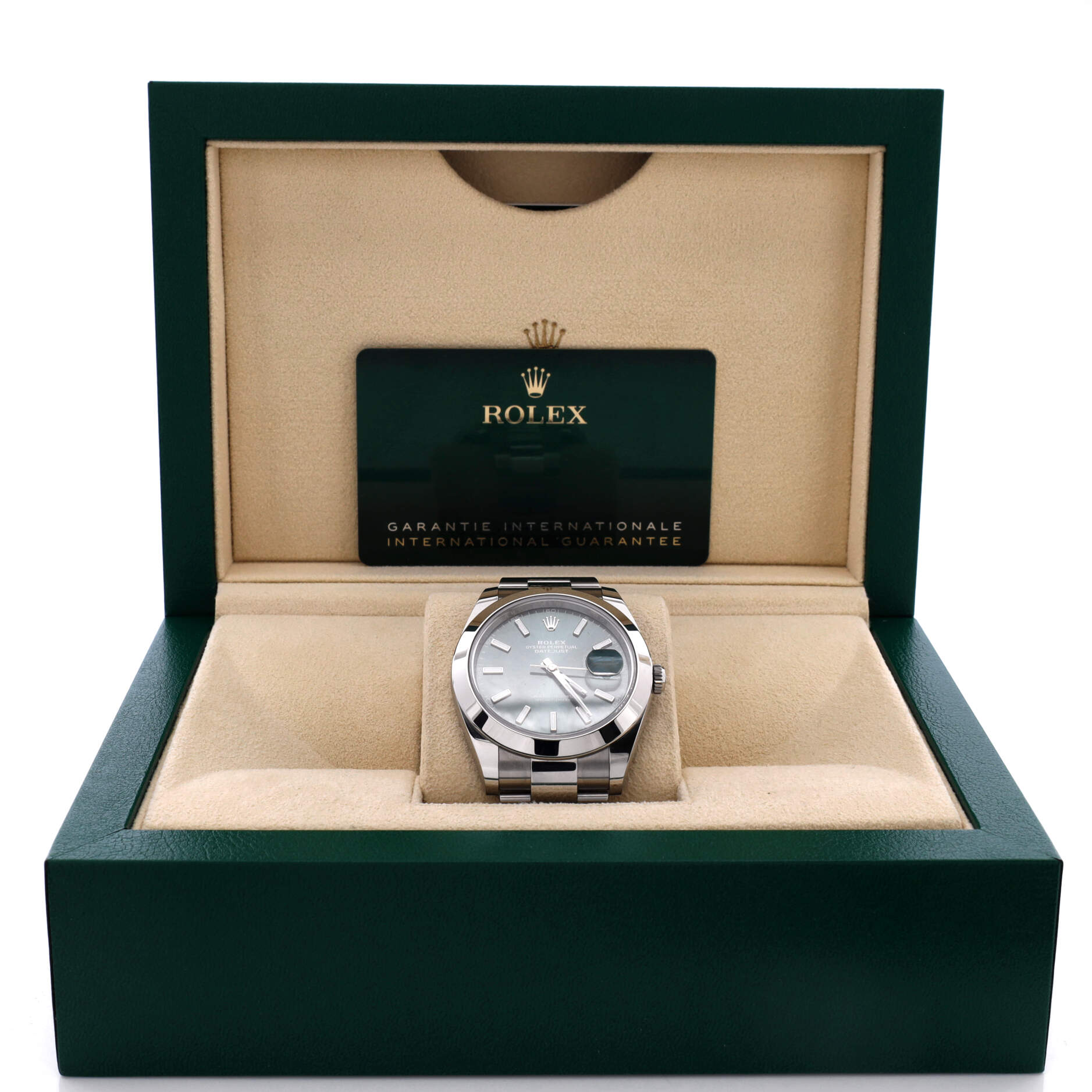 Oyster Perpetual Datejust Mint Green Automatic Watch Stainless Steel 41