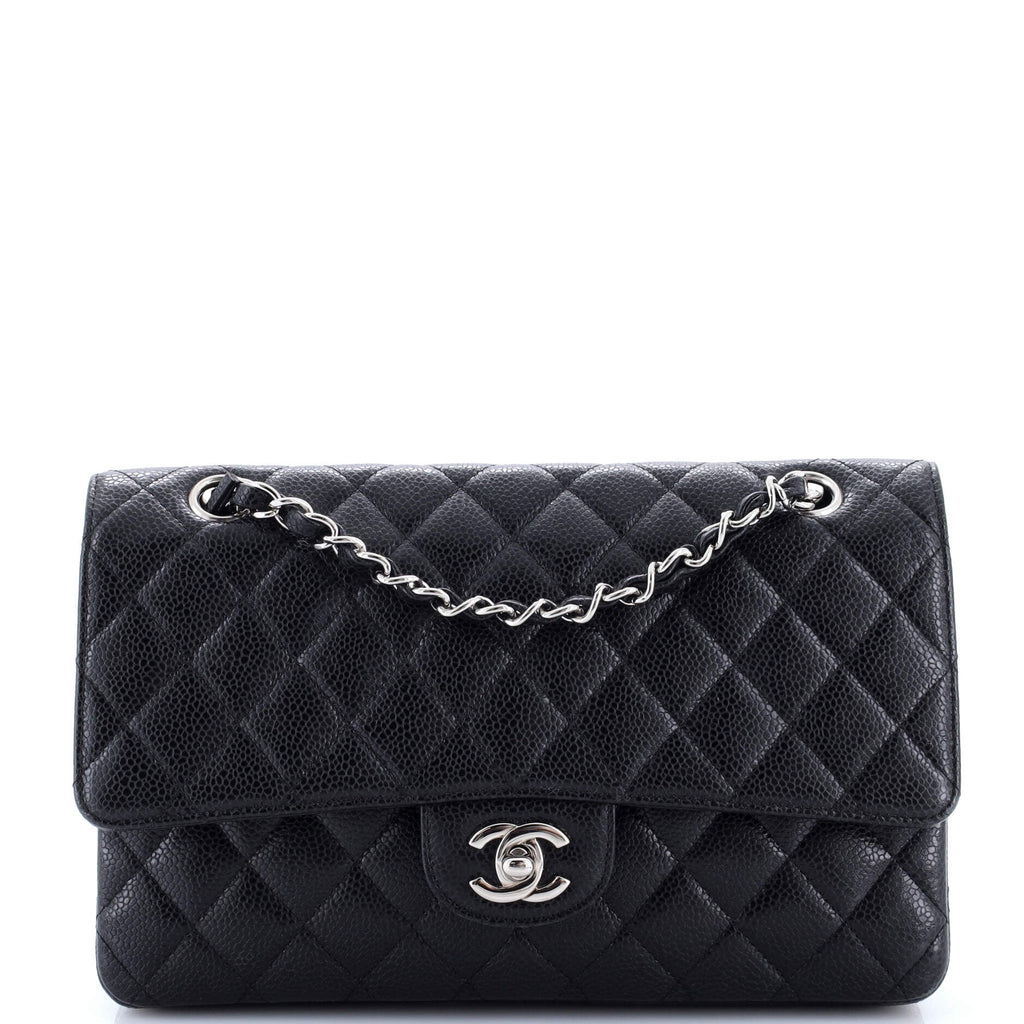 Vintage Classic Double Flap Bag Quilted Caviar Medium