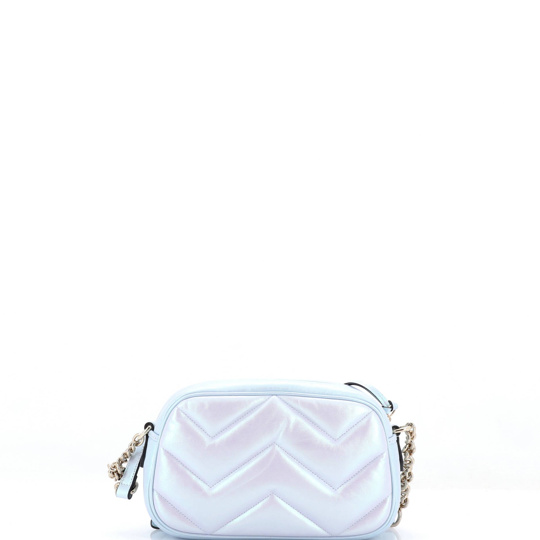 GG Marmont Shoulder Bag Chevron Iridescent Leather Small