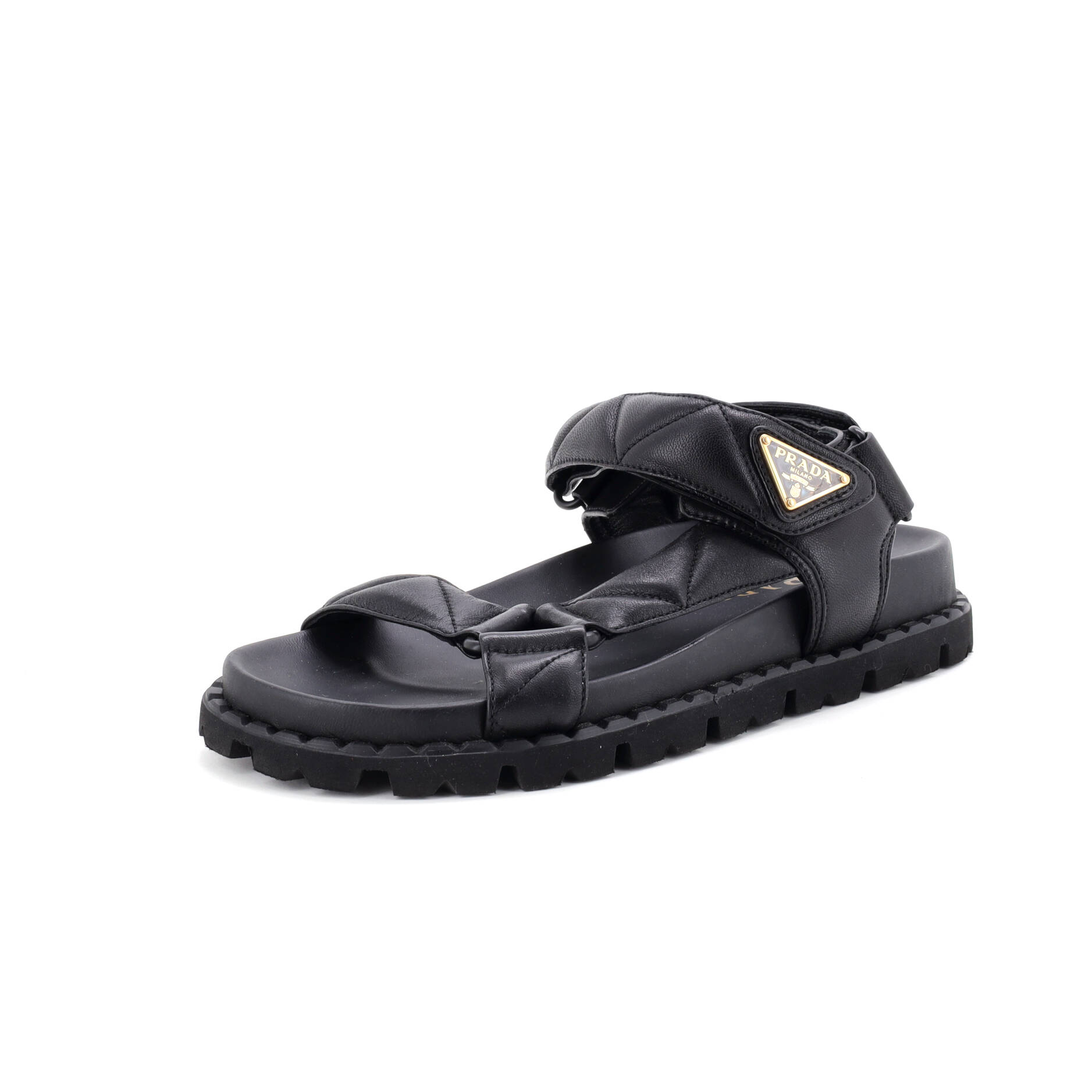 Women's Sporty Fussbett Sandals Quilted Leather