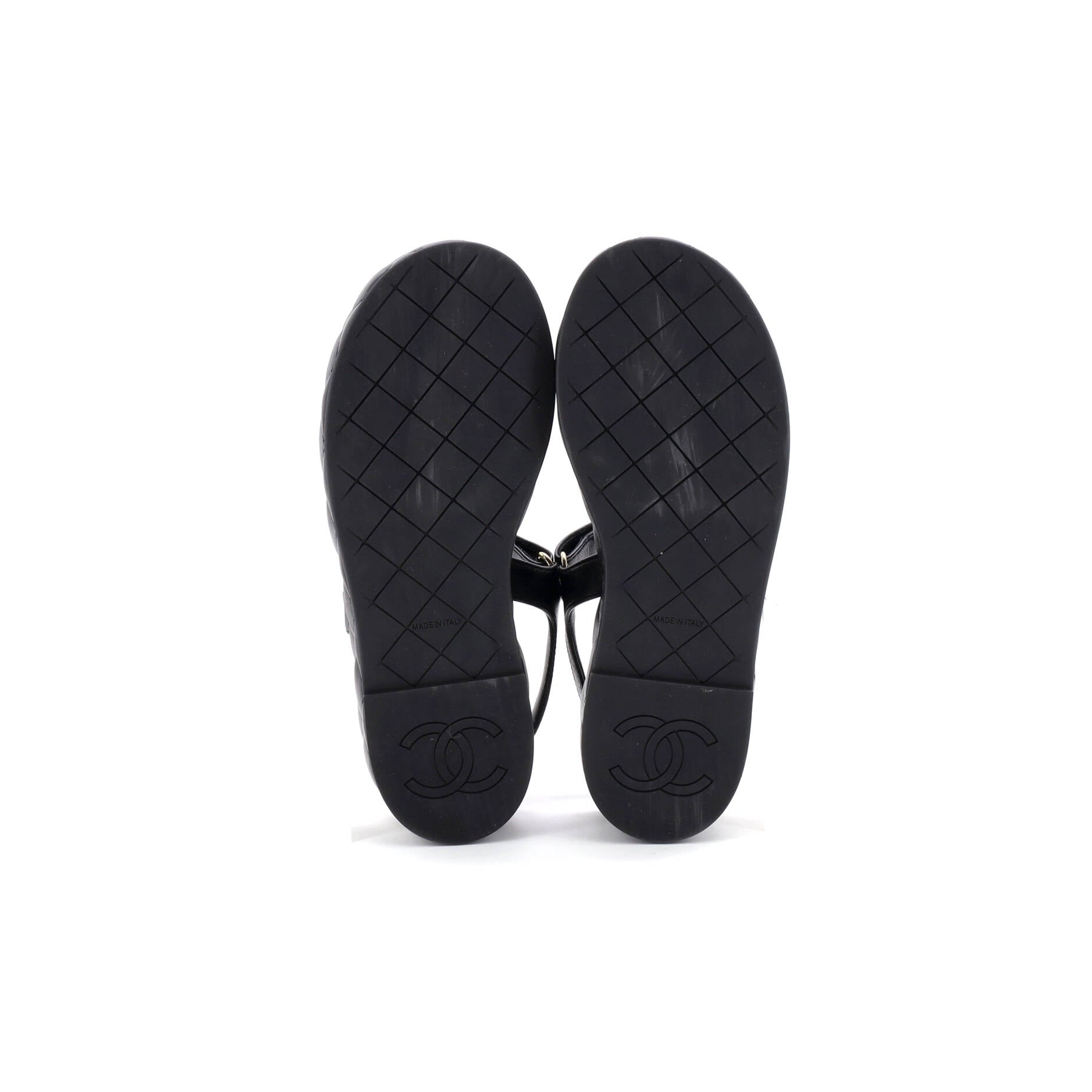 Women's Velcro Platform Sandals Quilted Leather with Chain Detail