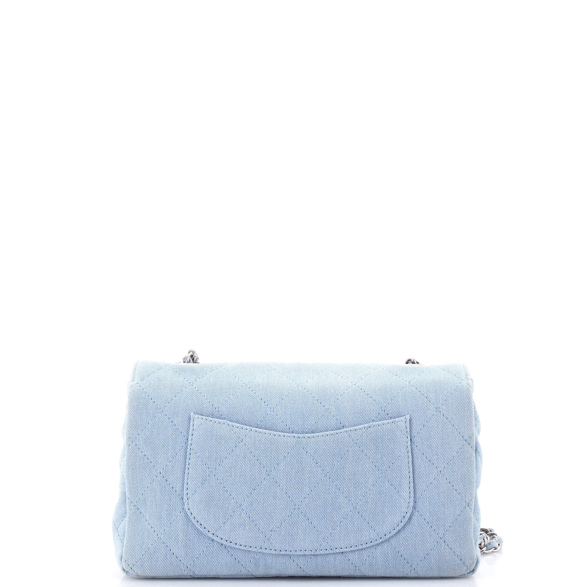 Vintage Classic Double Flap Bag Quilted Denim Medium