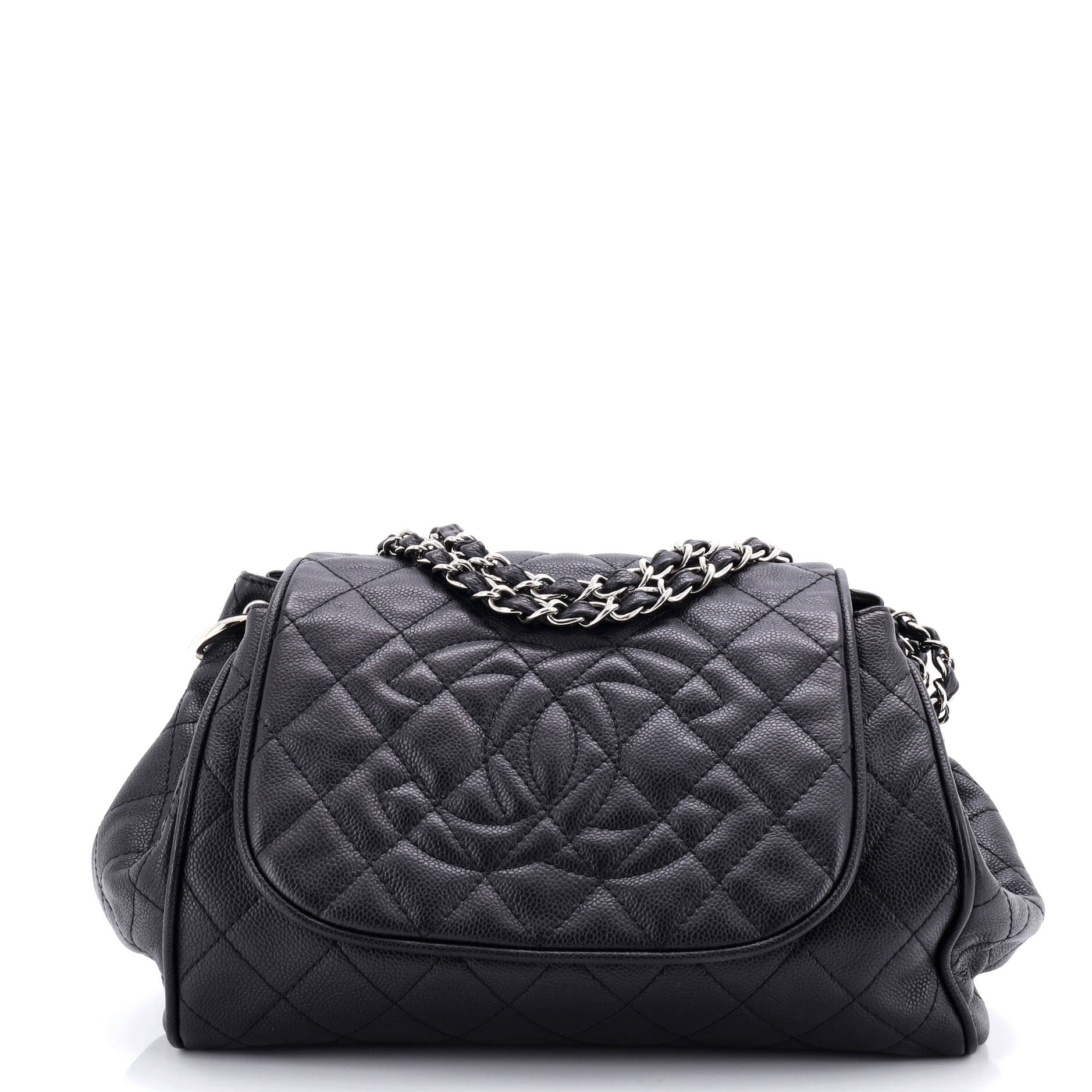 Timeless Accordion Flap Bag Quilted Caviar