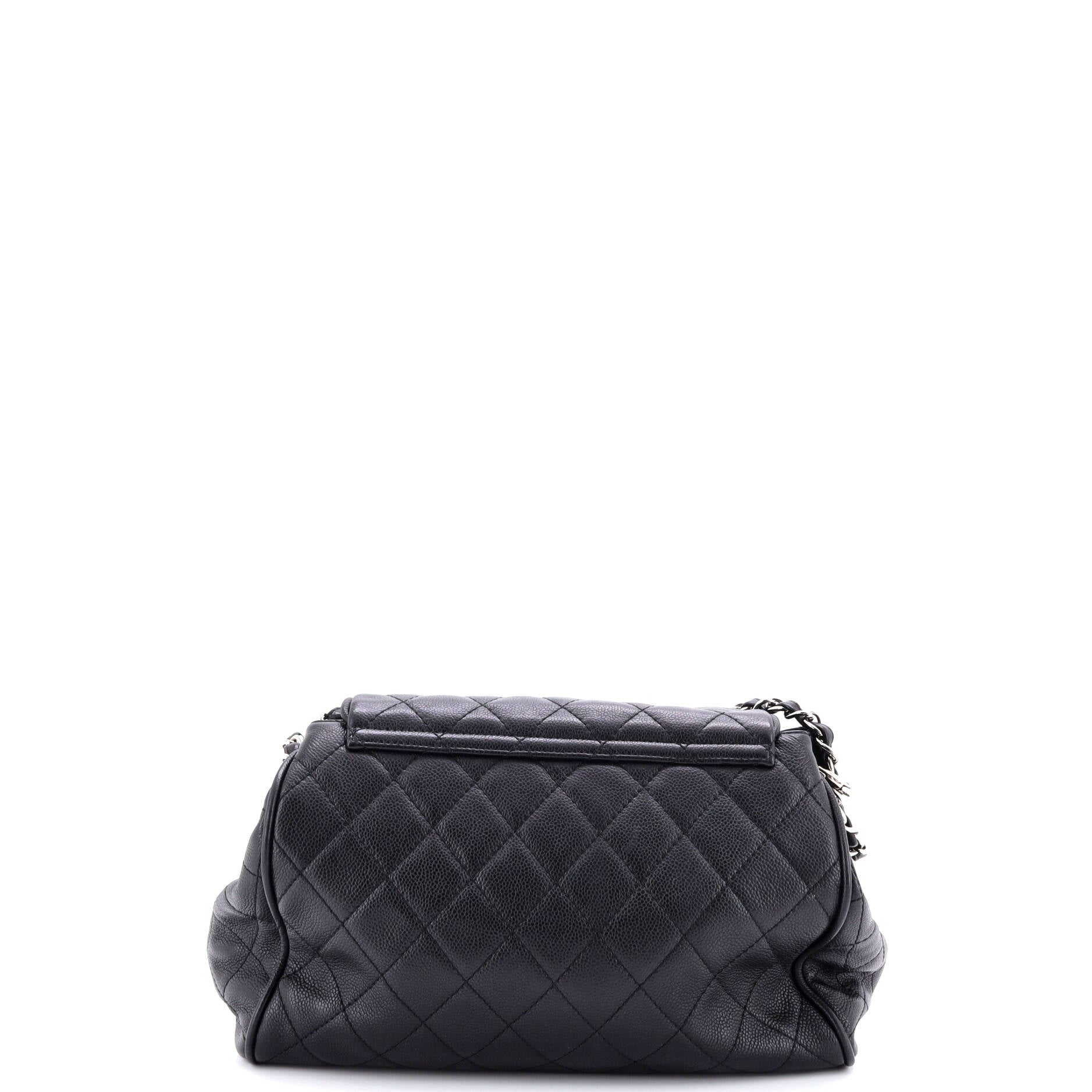 Timeless Accordion Flap Bag Quilted Caviar