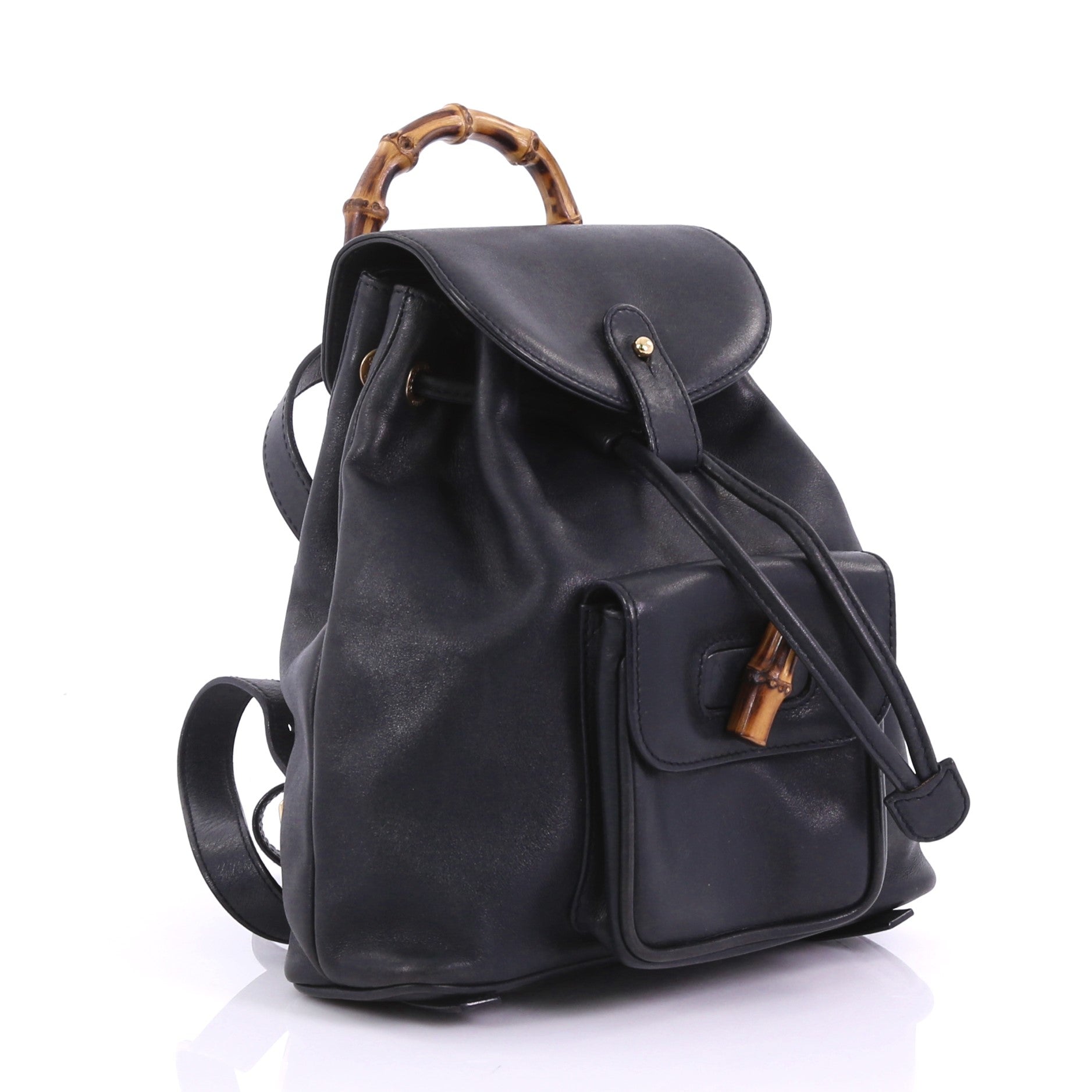 Vintage Bamboo Backpack Leather Mini