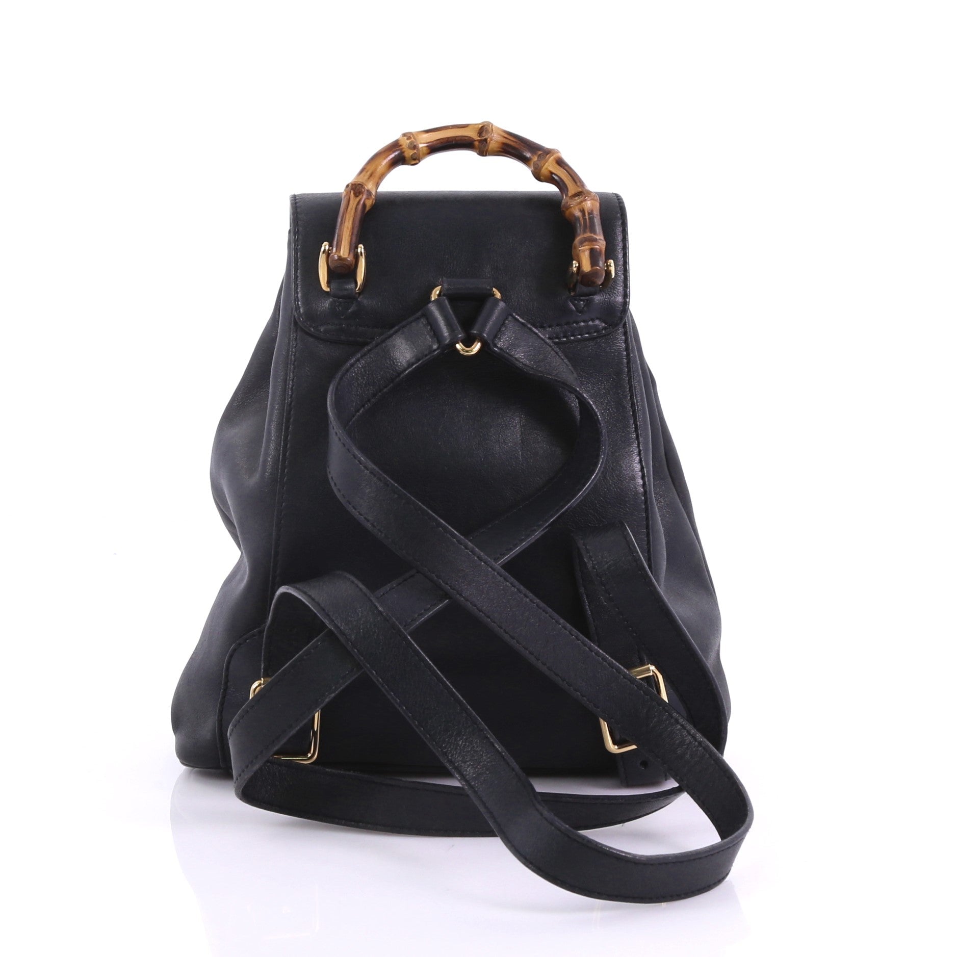 Vintage Bamboo Backpack Leather Mini