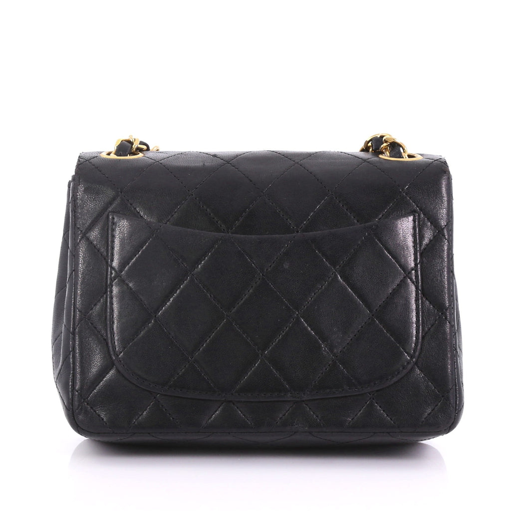 Vintage Square Classic Single Flap Bag Quilted Lambskin Mini