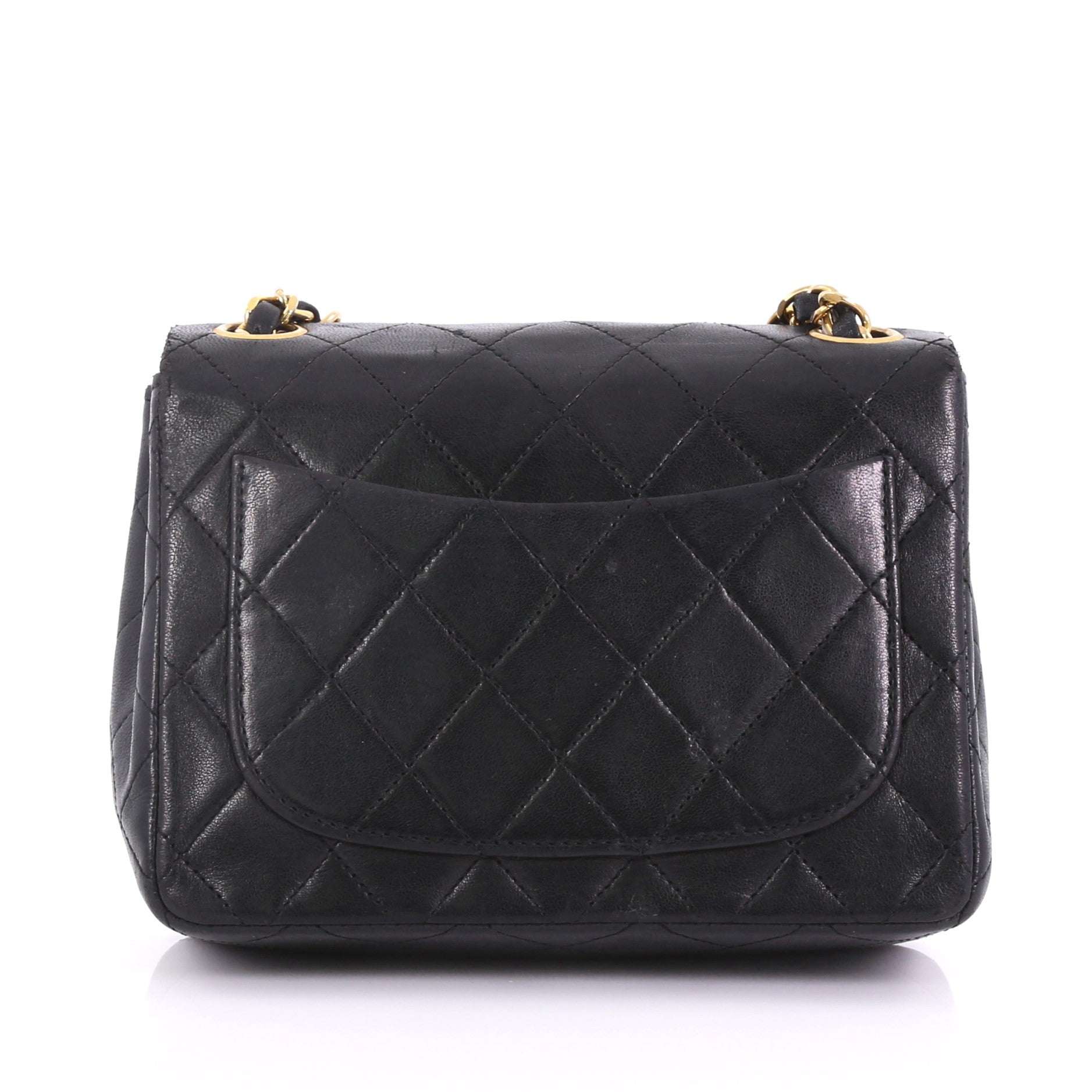 Vintage Square Classic Single Flap Bag Quilted Lambskin Mini