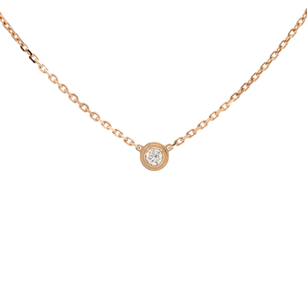 Cartier D'Amour Pendant Necklace 18K Rose Gold with Diamond XS