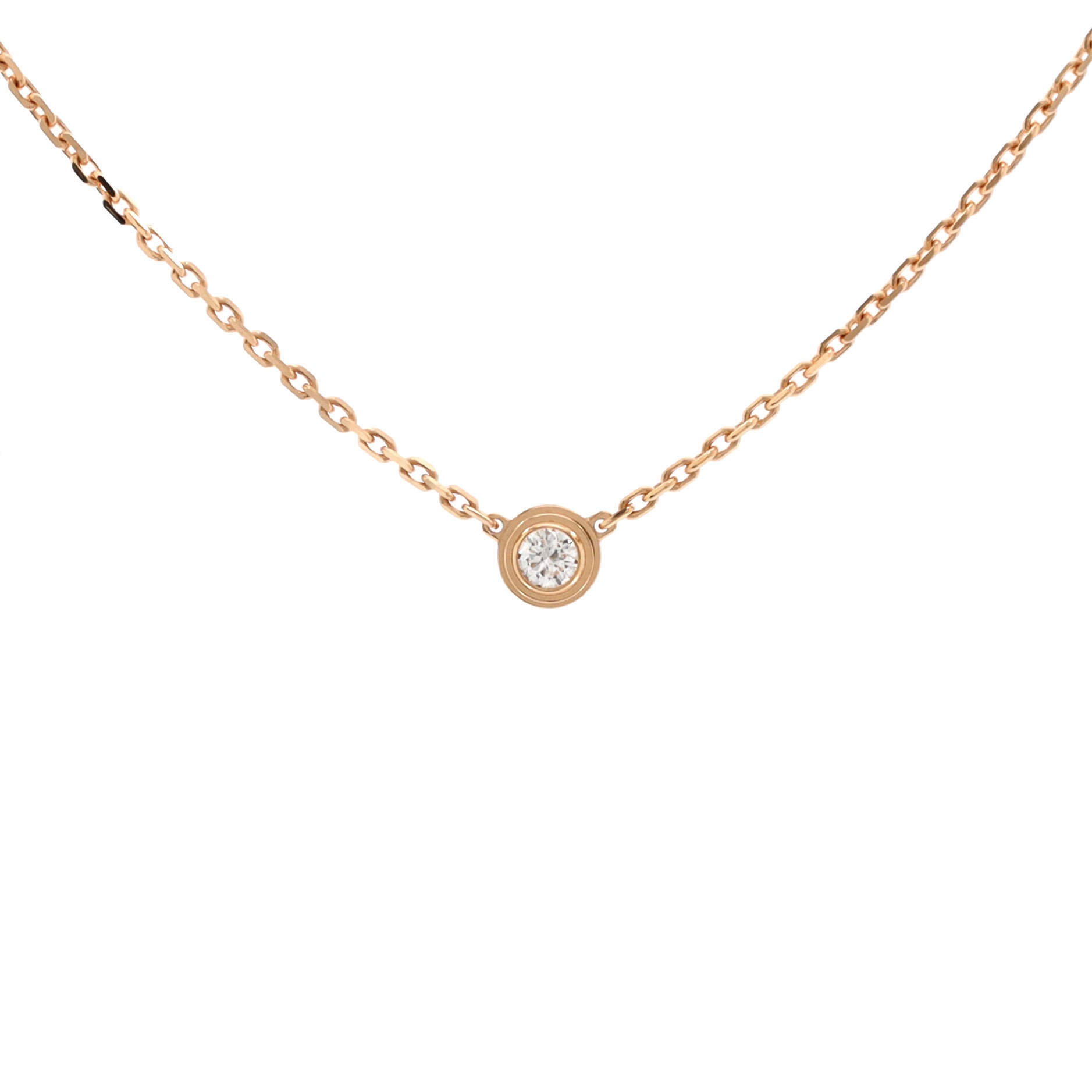 Cartier D'Amour Pendant Necklace 18K Rose Gold with Diamond XS