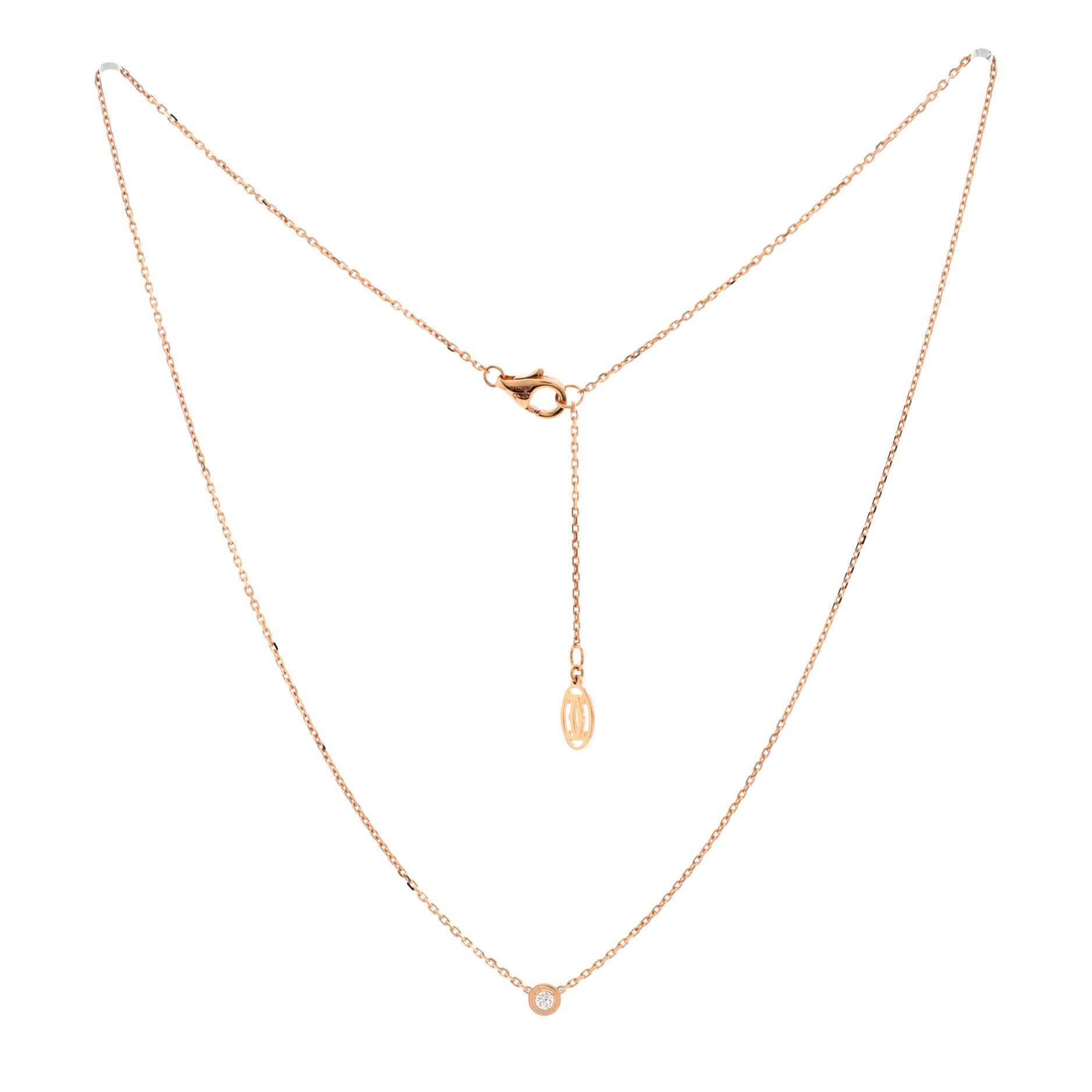 Cartier D'Amour Pendant Necklace 18K Rose Gold with Diamond XS