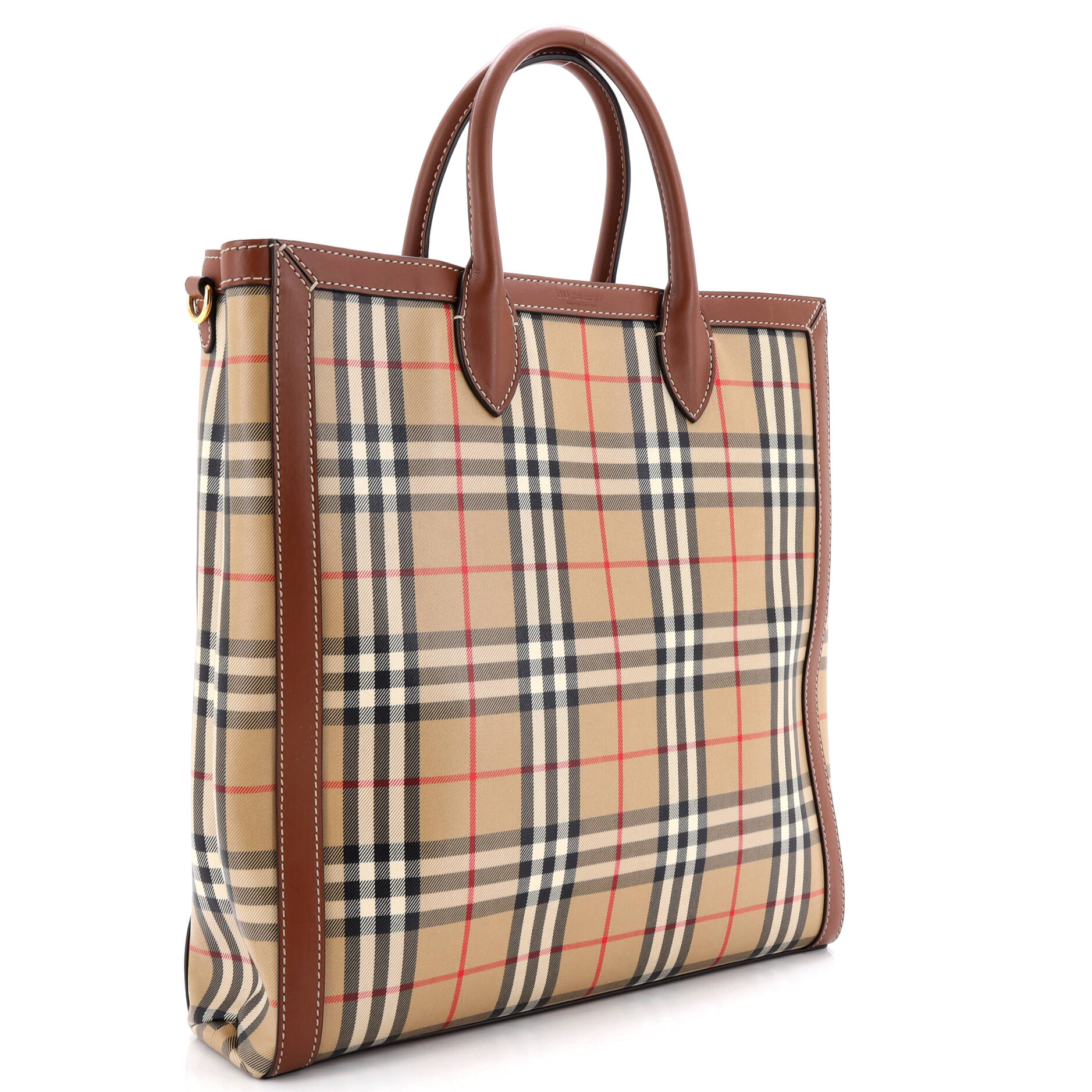 Convertible Tote Vintage Check Coated Canvas Medium
