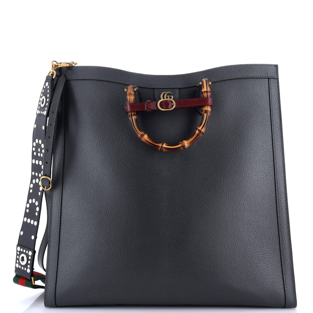Diana NM Bamboo Handle Tote Leather Maxi