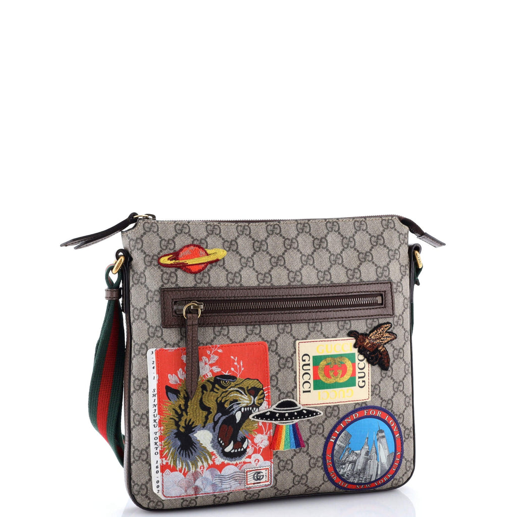 Courrier Zip Messenger GG Coated Canvas with Applique Medium