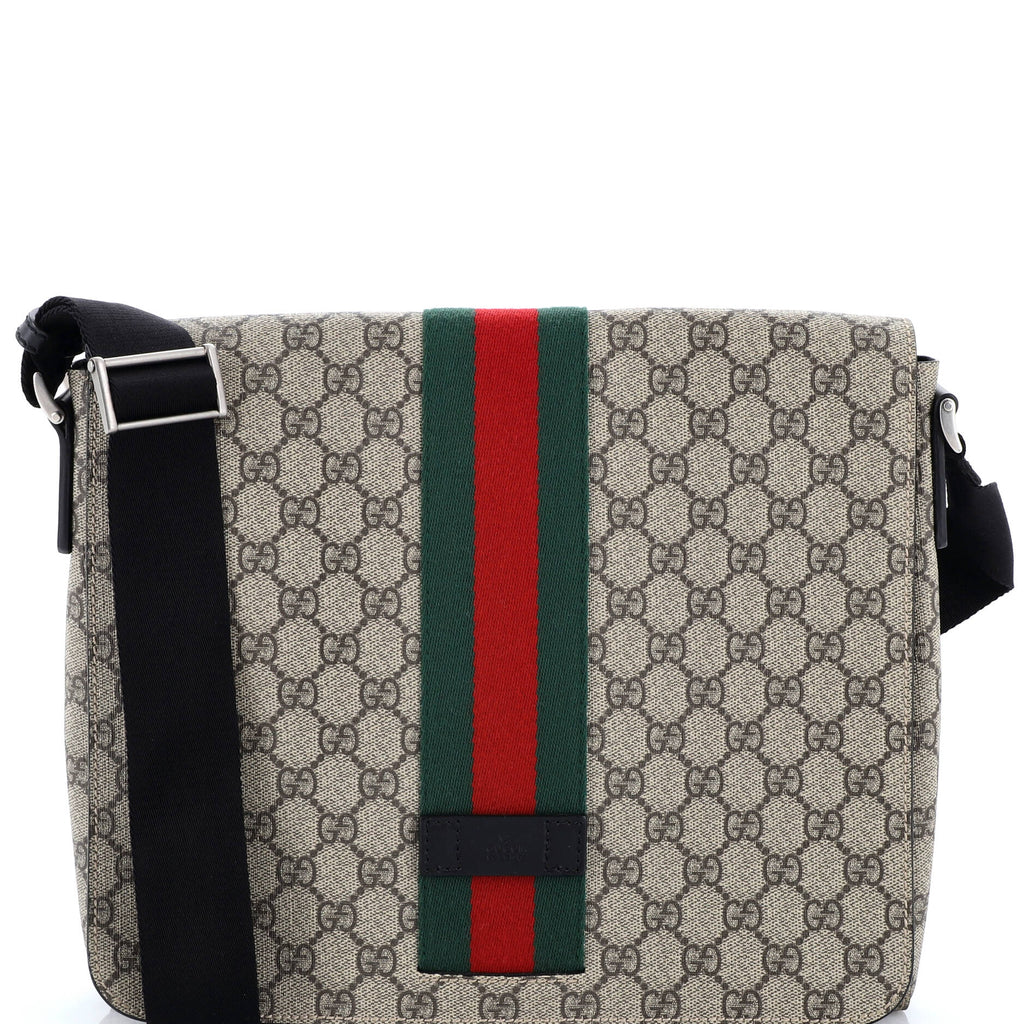 Web Flap Messenger Bag GG Coated Canvas Medium