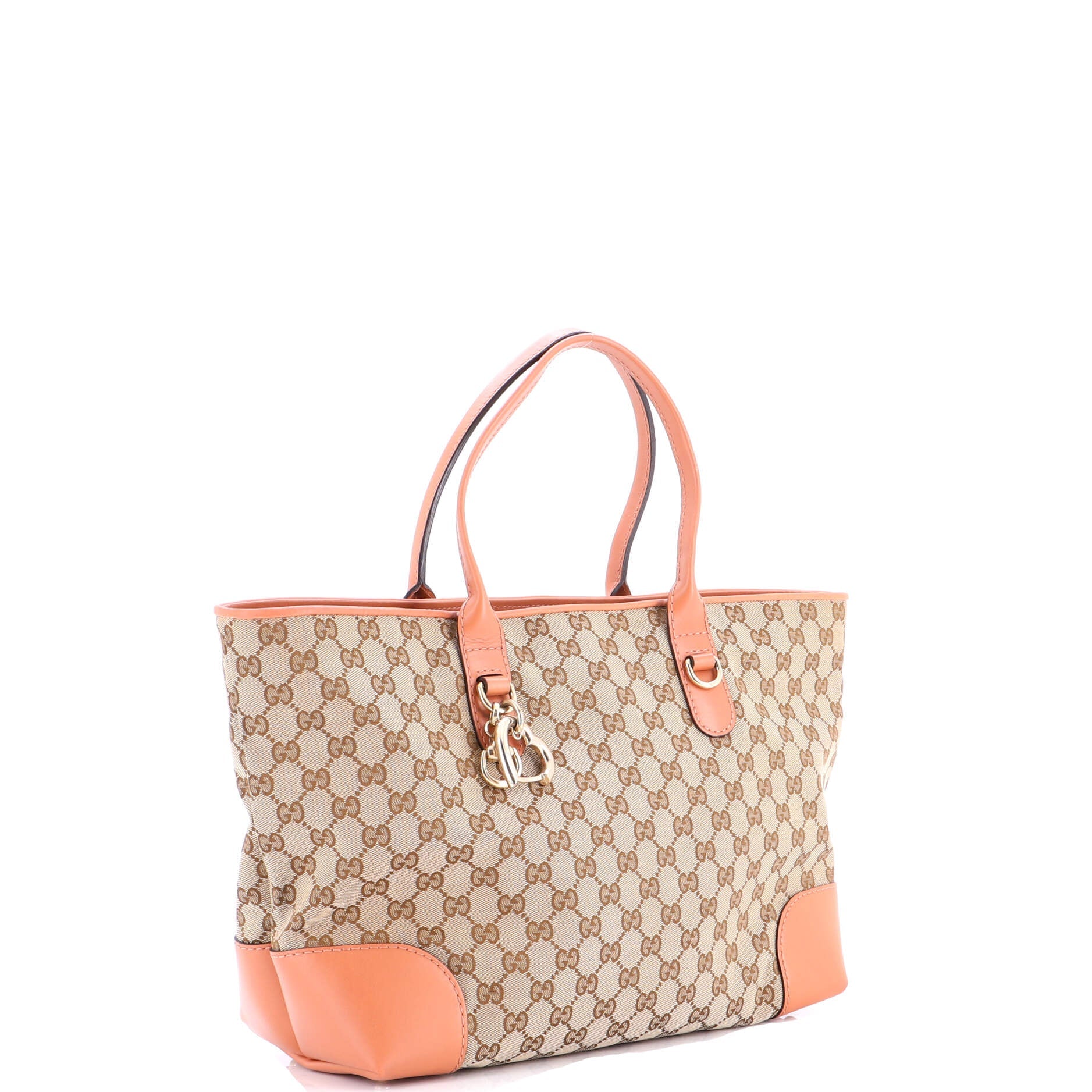 Heart Bit Open Tote GG Canvas with Leather Large
