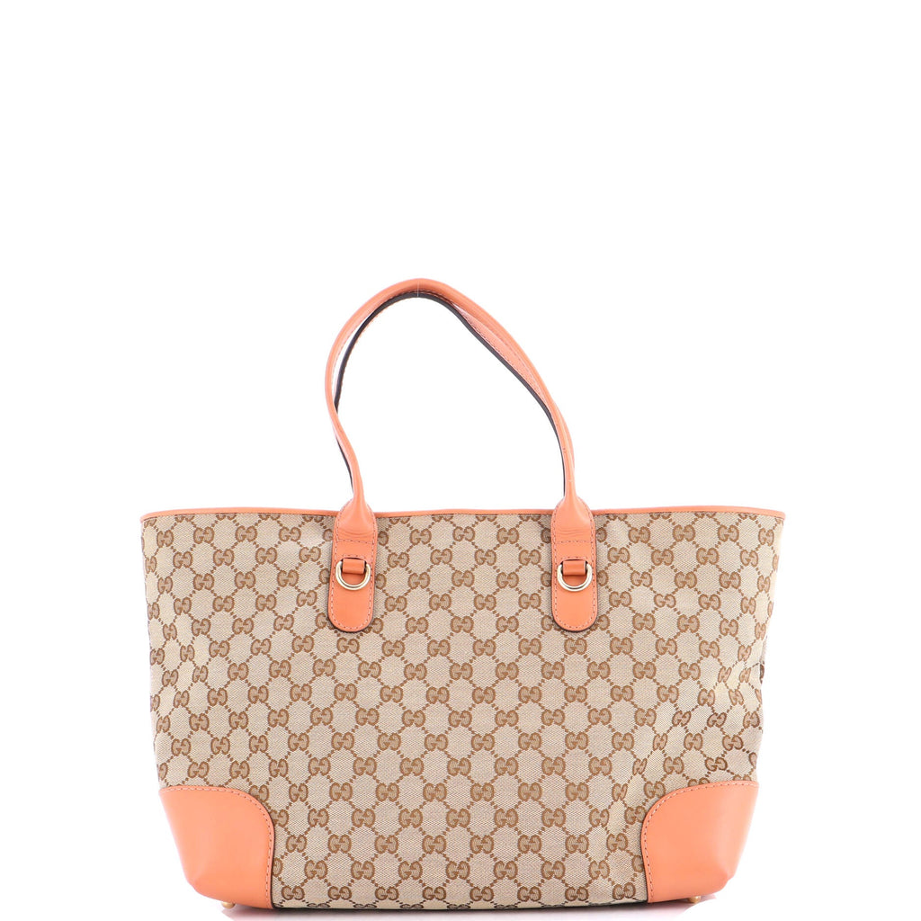 Heart Bit Open Tote GG Canvas with Leather Large